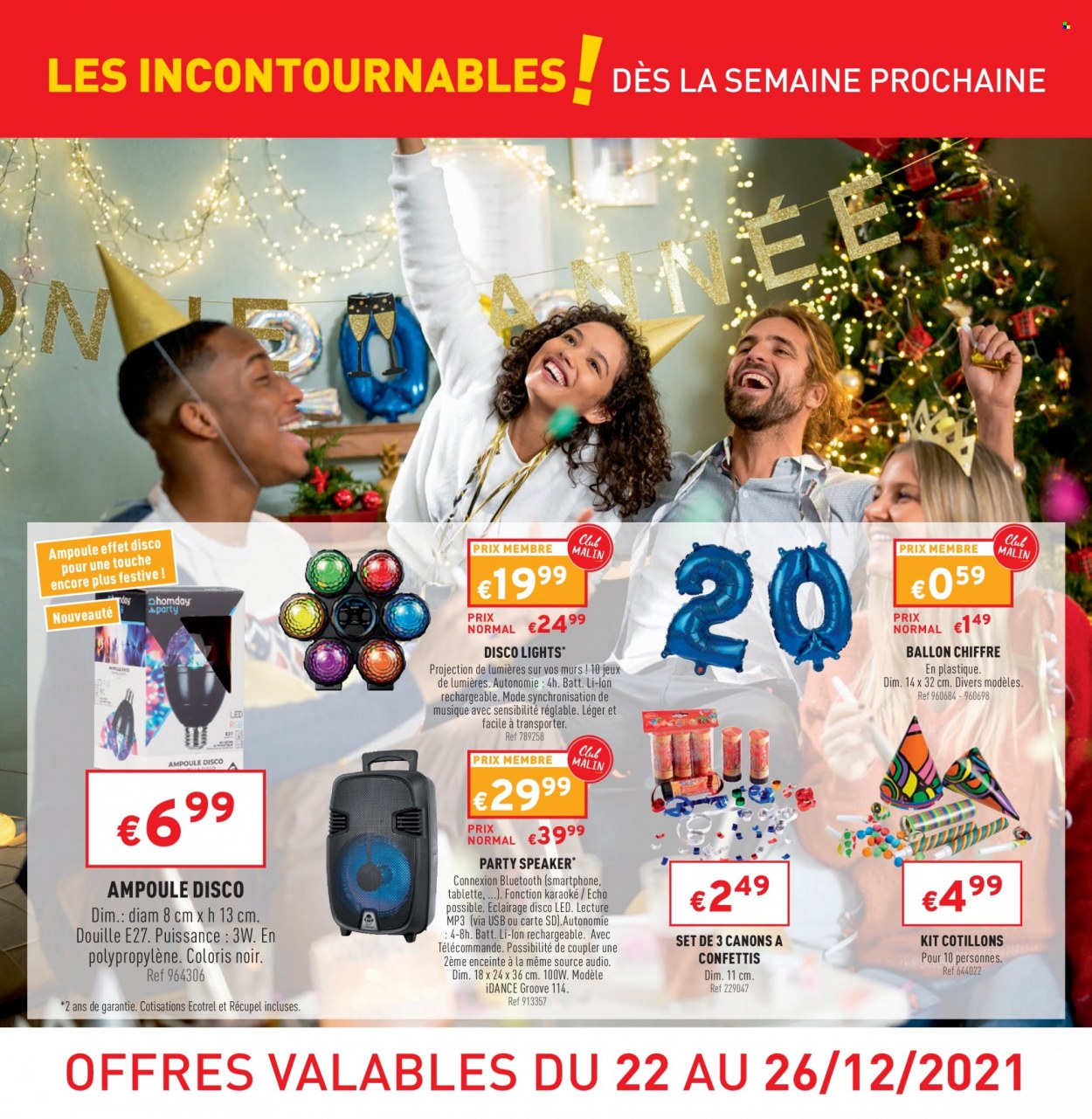 thumbnail - Catalogue Trafic - 22/12/2021 - 26/12/2021 - Produits soldés - enceinte bluetooth, karaoké. Page 1.