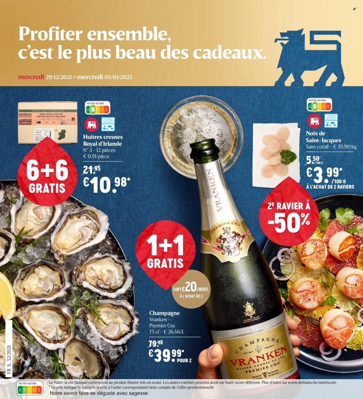 thumbnail - Catalogue Delhaize - 29/12/2021 - 05/01/2022 - Produits soldés - champagne, alcool. Page 1.