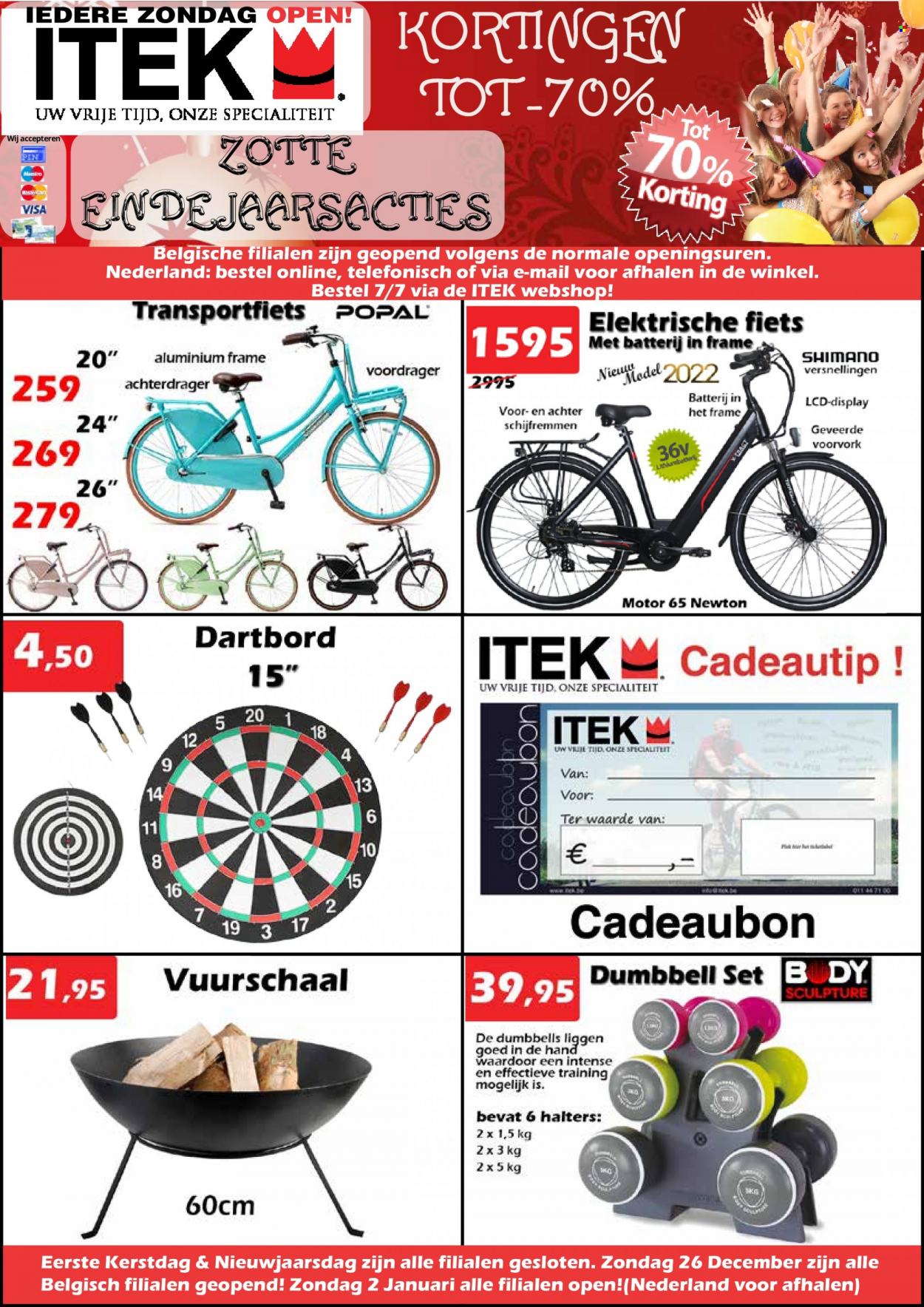 Itek-aanbieding - 23.12.2021 - 16.1.2022 -  producten in de aanbieding - elektrische fiets, popal, shimano, fiets. Pagina 1.