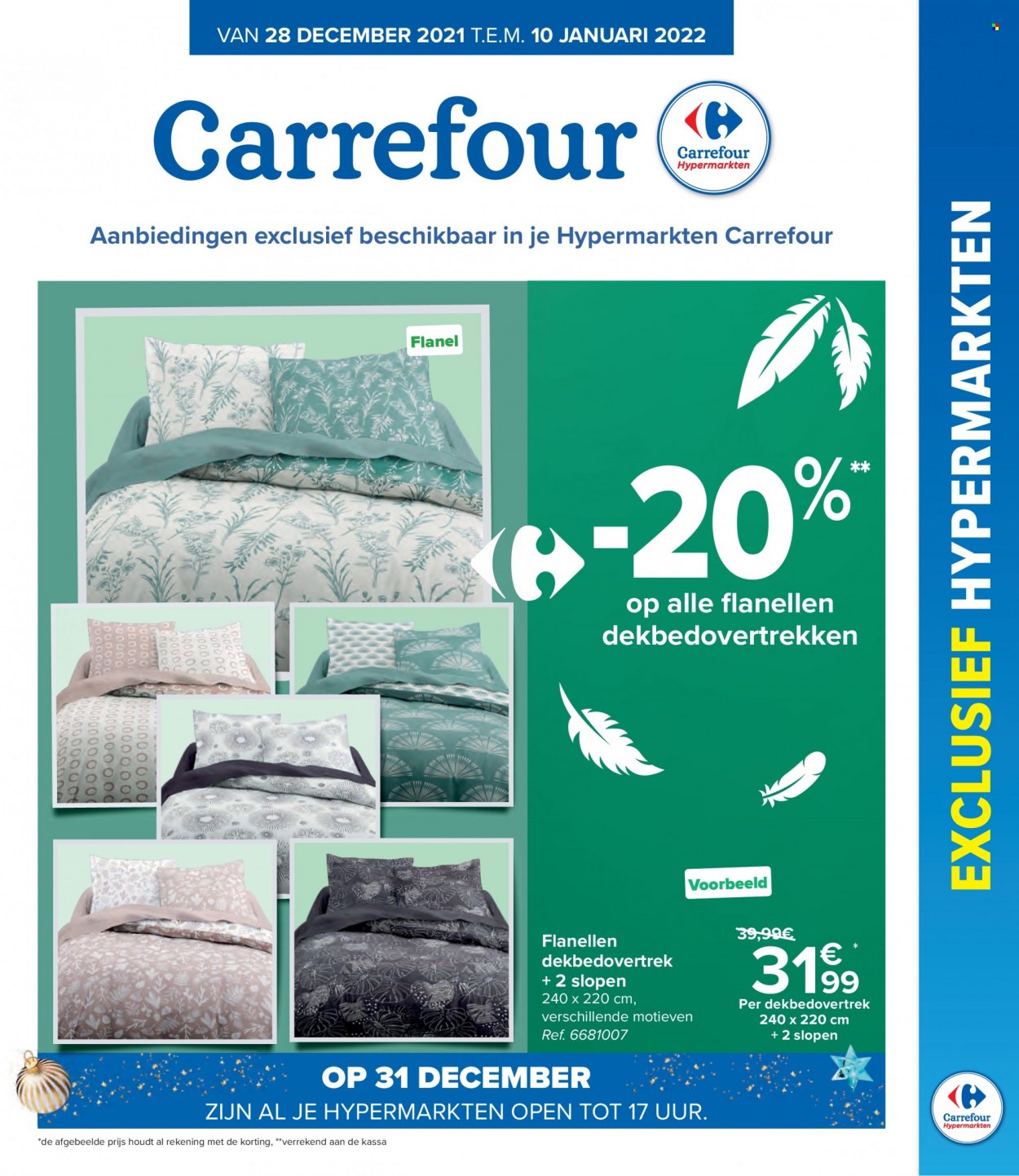 thumbnail - Carrefour hypermarkt-aanbieding - 28/12/2021 - 10/01/2022 -  producten in de aanbieding - dekbedovertrek. Pagina 1.