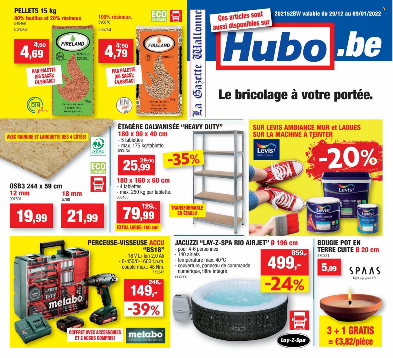 thumbnail - Hubo-aanbieding - 29/12/2021 - 09/01/2022 -  producten in de aanbieding - Metabo, Jacuzzi. Pagina 1.