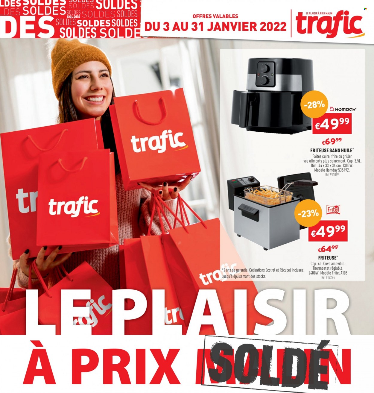 thumbnail - Catalogue Trafic - 03/01/2022 - 31/01/2022 - Produits soldés - friteuse, grill. Page 1.