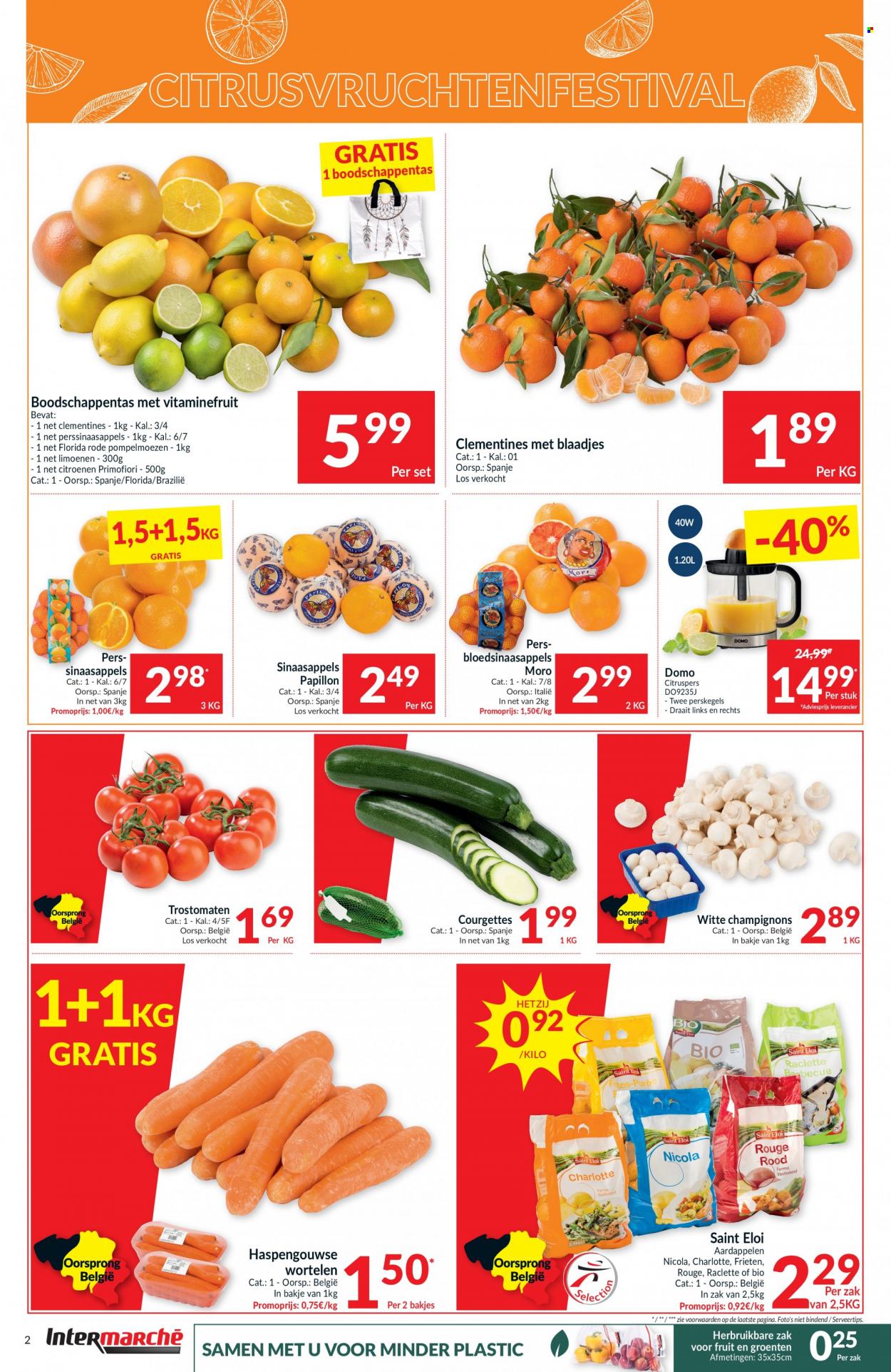 thumbnail - Intermarché-aanbieding - 11/01/2022 - 16/01/2022 -  producten in de aanbieding - champignons, aardappelen, Raclette, perssinaasappels. Pagina 2.