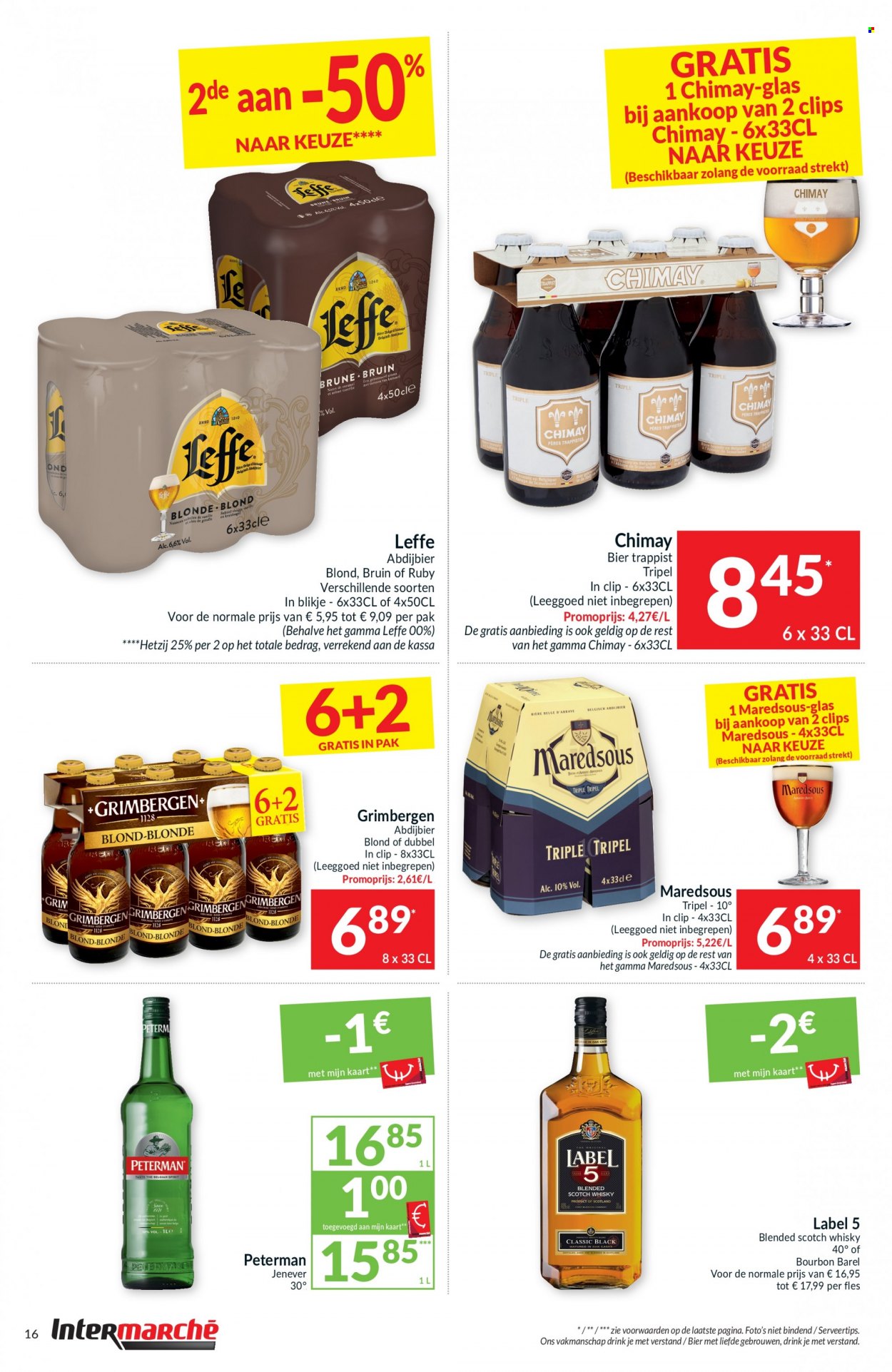 thumbnail - Intermarché-aanbieding - 18/01/2022 - 23/01/2022 -  producten in de aanbieding - Leffe, bier, blended scotch whisky, Bourbon, scotch whisky, whisky, Gamma. Pagina 16.