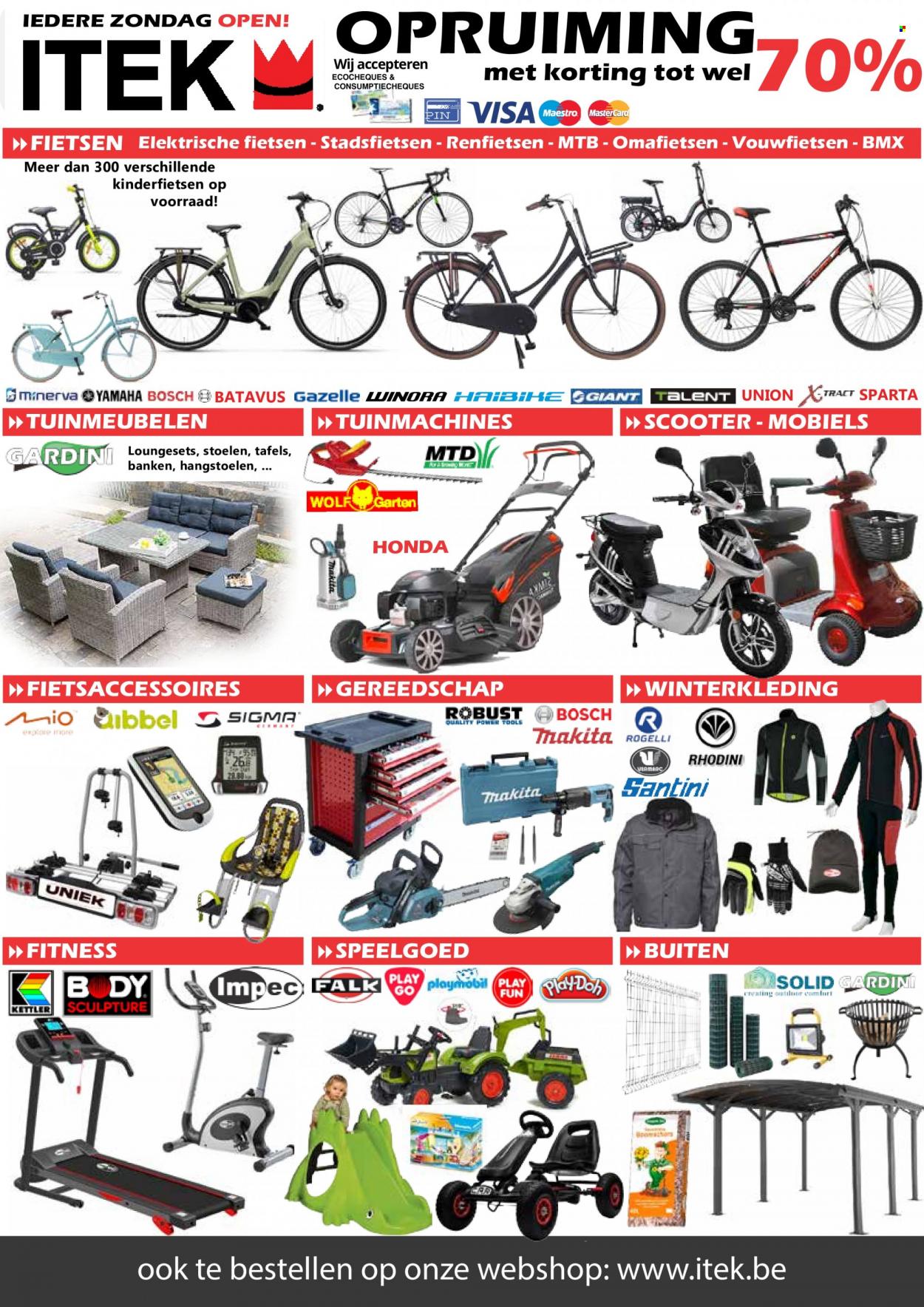 thumbnail - Itek-aanbieding - 06/01/2022 - 30/01/2022 -  producten in de aanbieding - Bosch, scooter, BMX, speelgoed, Playmobil. Pagina 1.