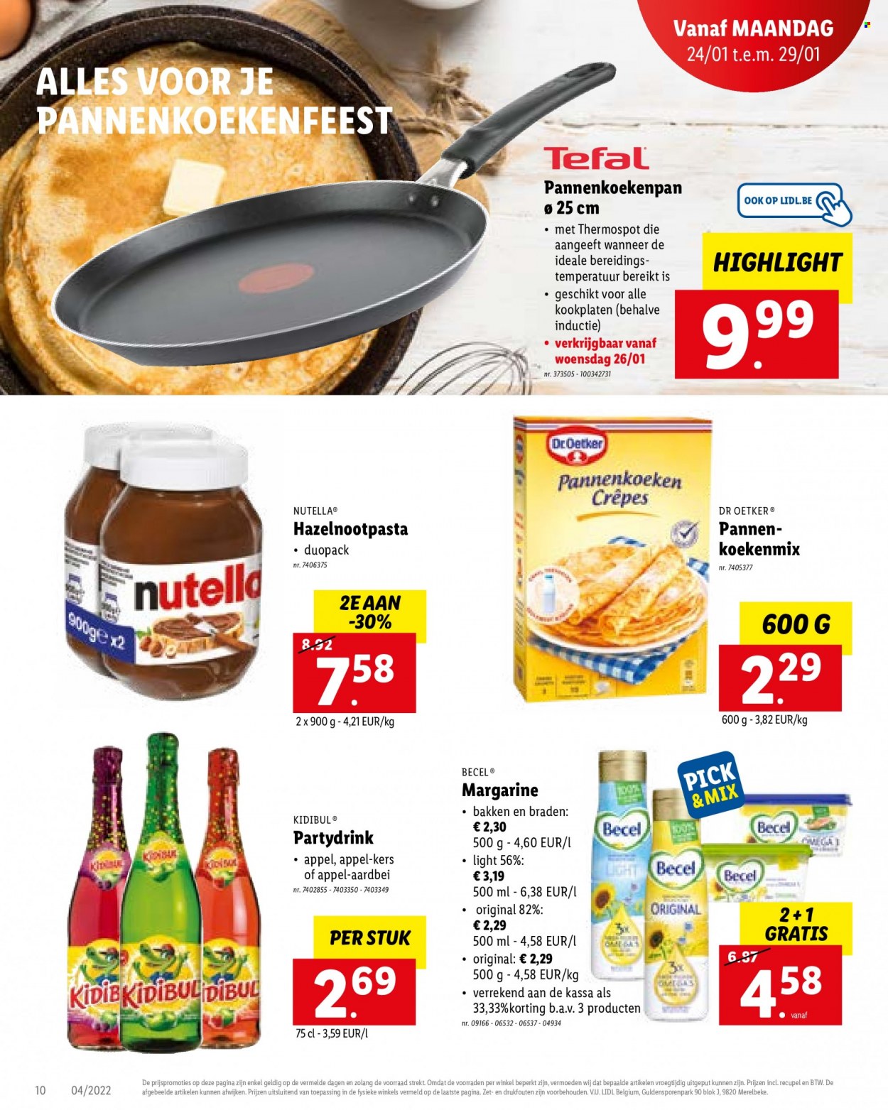 thumbnail - Lidl-aanbieding - 24/01/2022 - 29/01/2022 -  producten in de aanbieding - Nutella. Pagina 10.