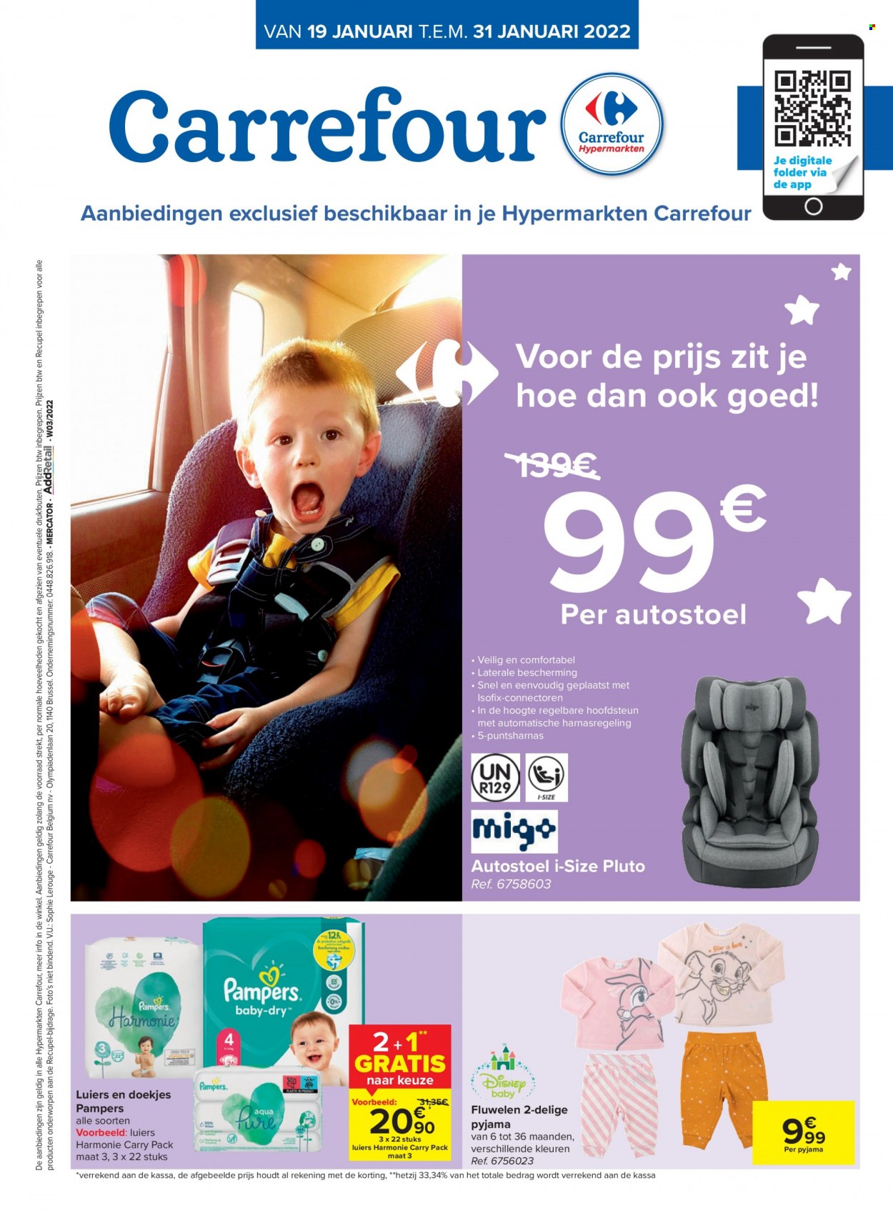 thumbnail - Catalogue Carrefour hypermarkt - 19/01/2022 - 31/01/2022 - Produits soldés - Pampers, pyjama. Page 1.
