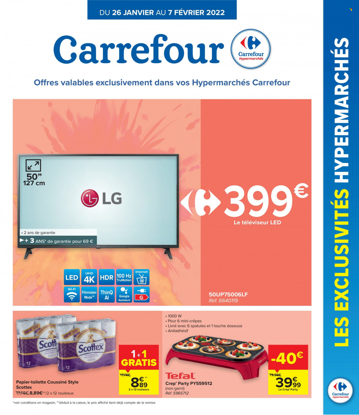 thumbnail - Carrefour hypermarkt-aanbieding - 26/01/2022 - 07/02/2022 -  producten in de aanbieding - Tefal, LG. Pagina 1.