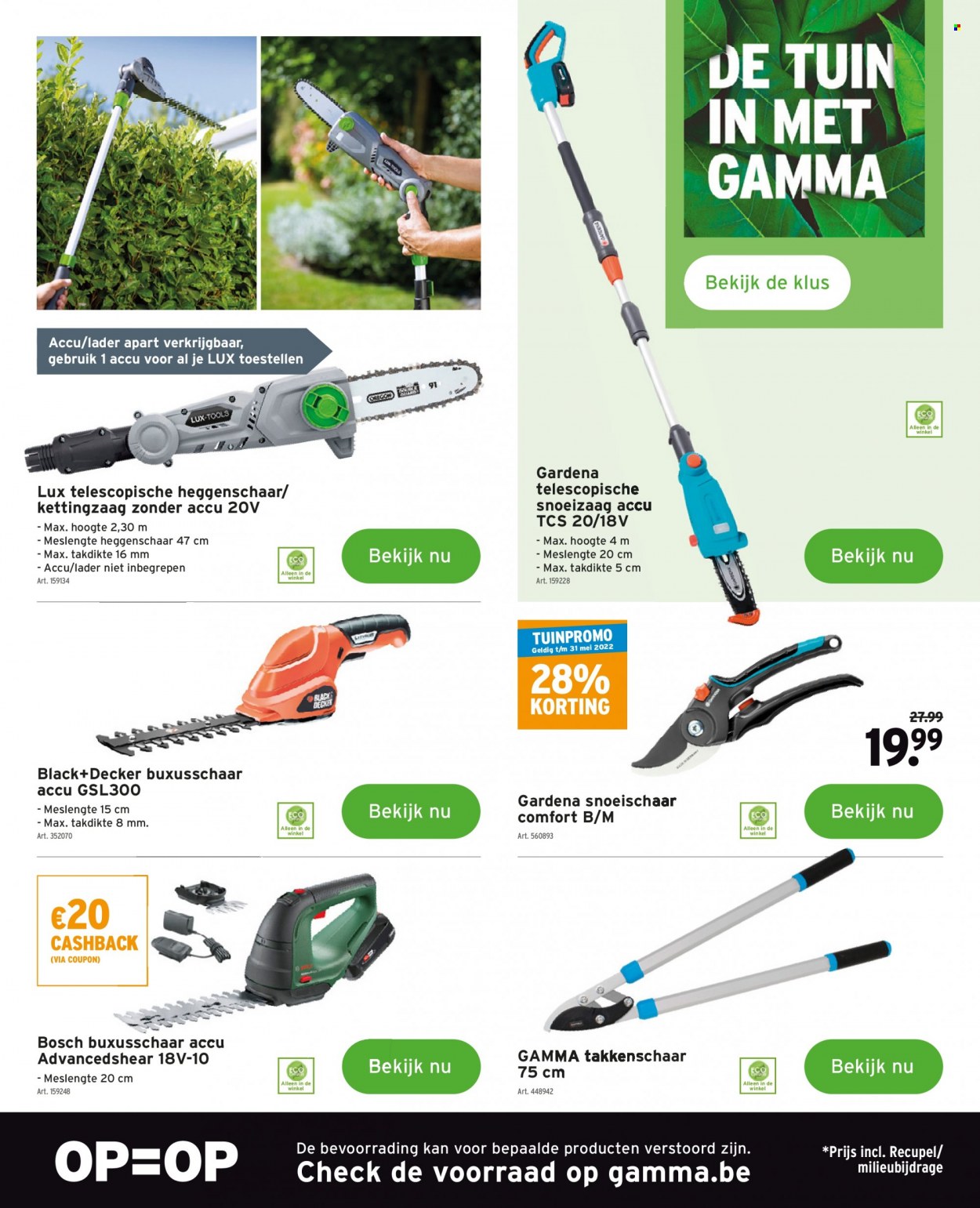 thumbnail - Gamma-aanbieding -  producten in de aanbieding - Bosch, Black & Decker, kettingzaag. Pagina 11.