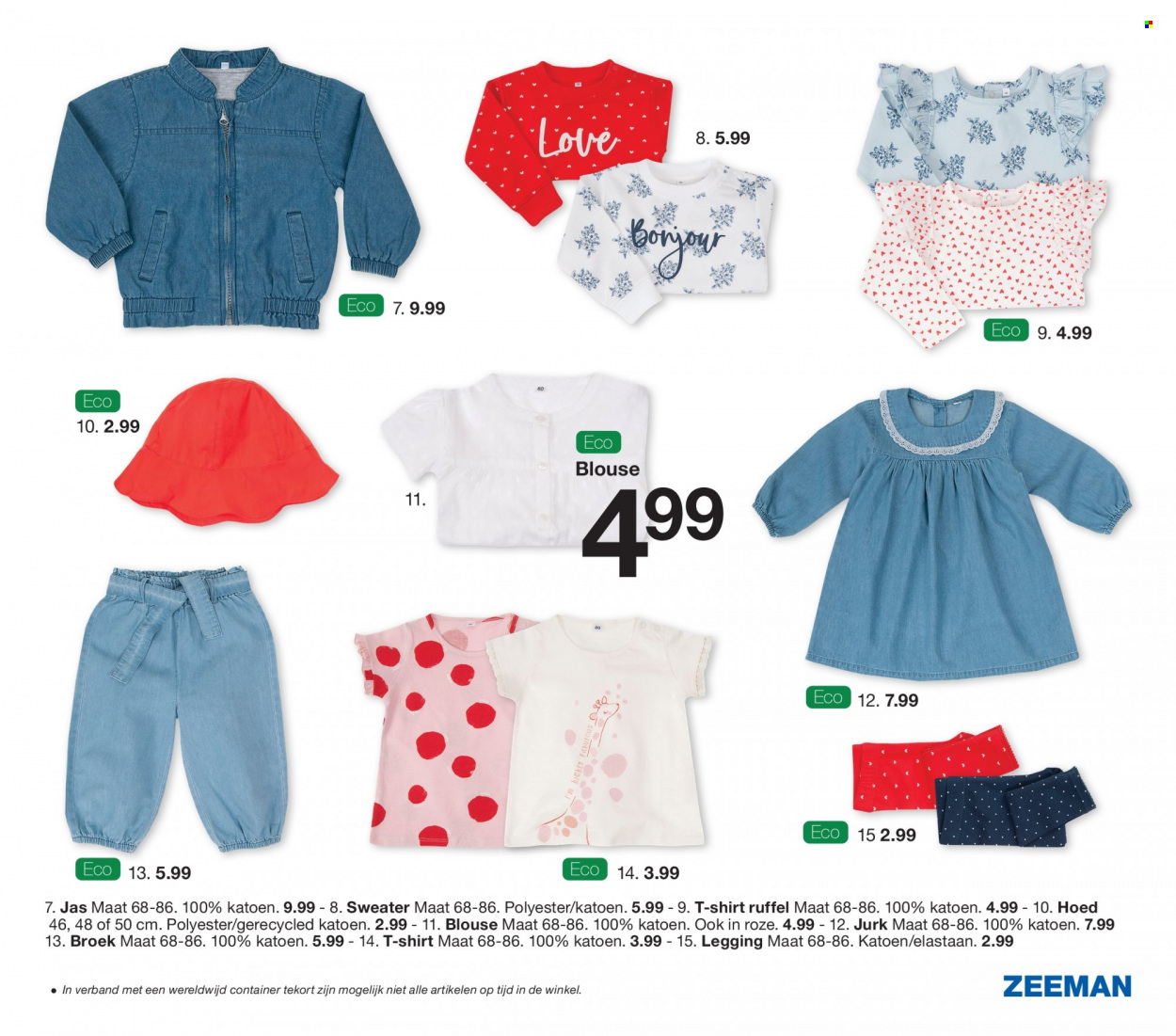 thumbnail - Zeeman-aanbieding -  producten in de aanbieding - broek, jurk, blouse, shirt, t-shirt. Pagina 25.