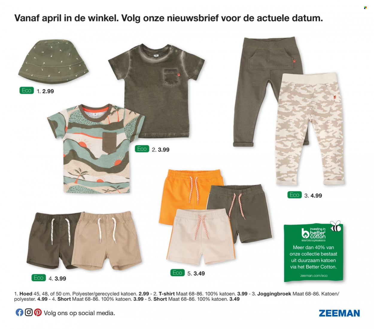 thumbnail - Zeeman-aanbieding -  producten in de aanbieding - joggingbroek, short, shirt, t-shirt. Pagina 27.
