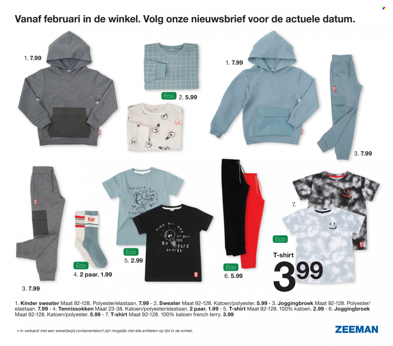 thumbnail - Zeeman-aanbieding -  producten in de aanbieding - joggingbroek, shirt, t-shirt. Pagina 31.