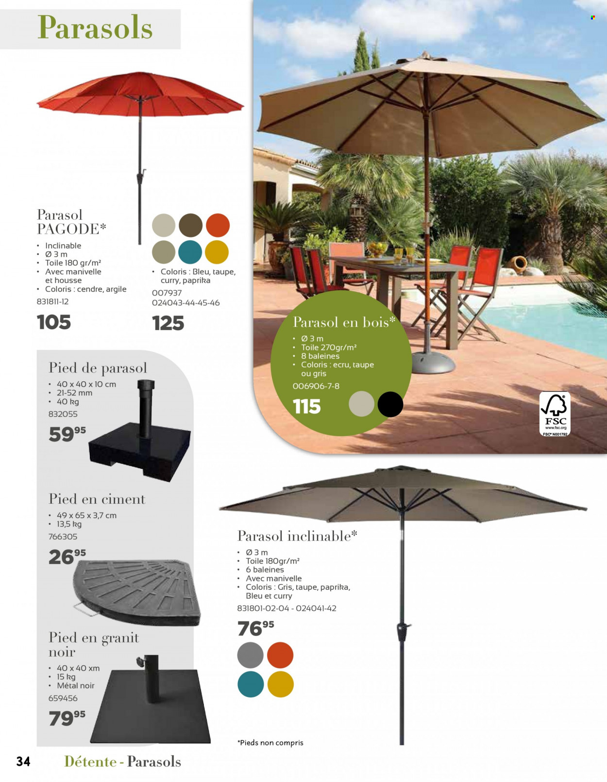 thumbnail - Mr. Bricolage-aanbieding - 31/03/2022 - 30/06/2022 -  producten in de aanbieding - parasol. Pagina 34.