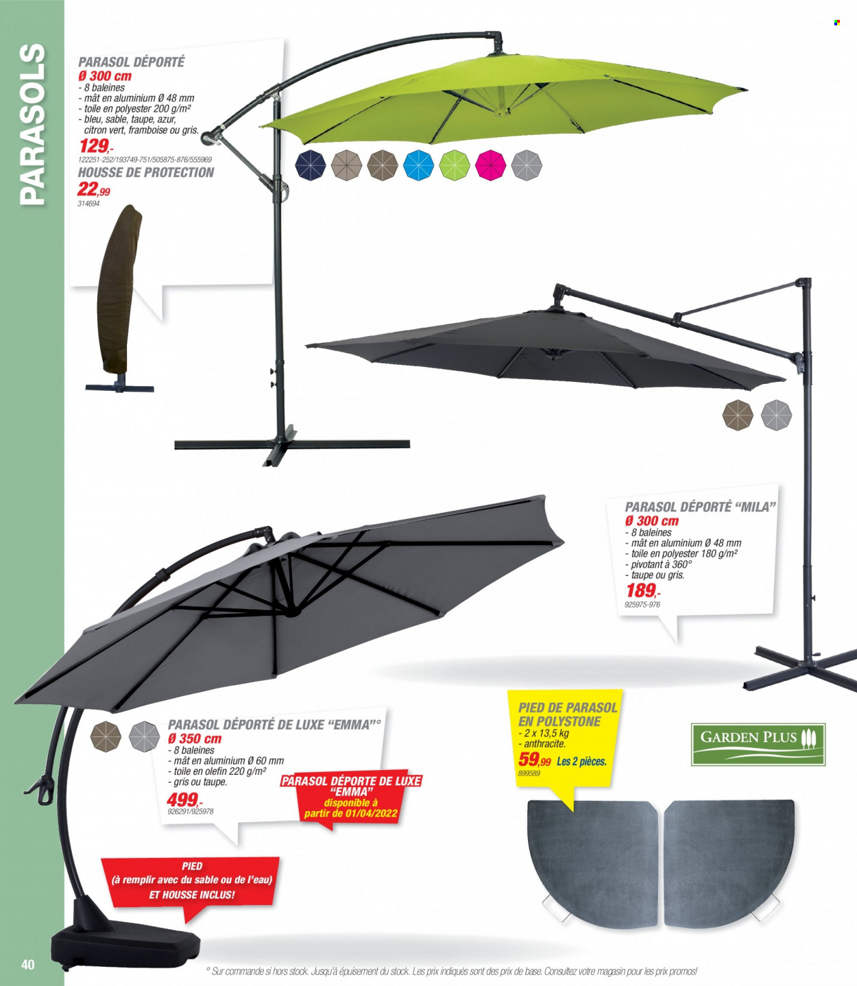 thumbnail - Hubo-aanbieding - 04/04/2022 - 30/06/2022 -  producten in de aanbieding - mat, parasol. Pagina 40.
