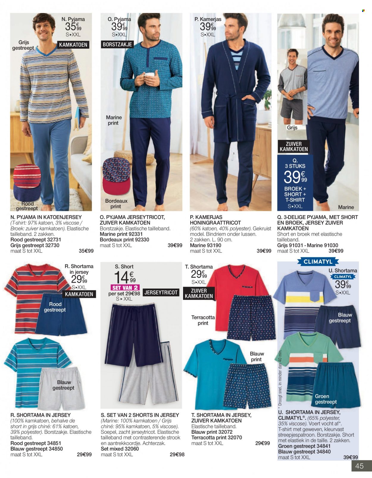 thumbnail - Damart-aanbieding -  producten in de aanbieding - short, broek, shirt, t-shirt, pyjama. Pagina 45.