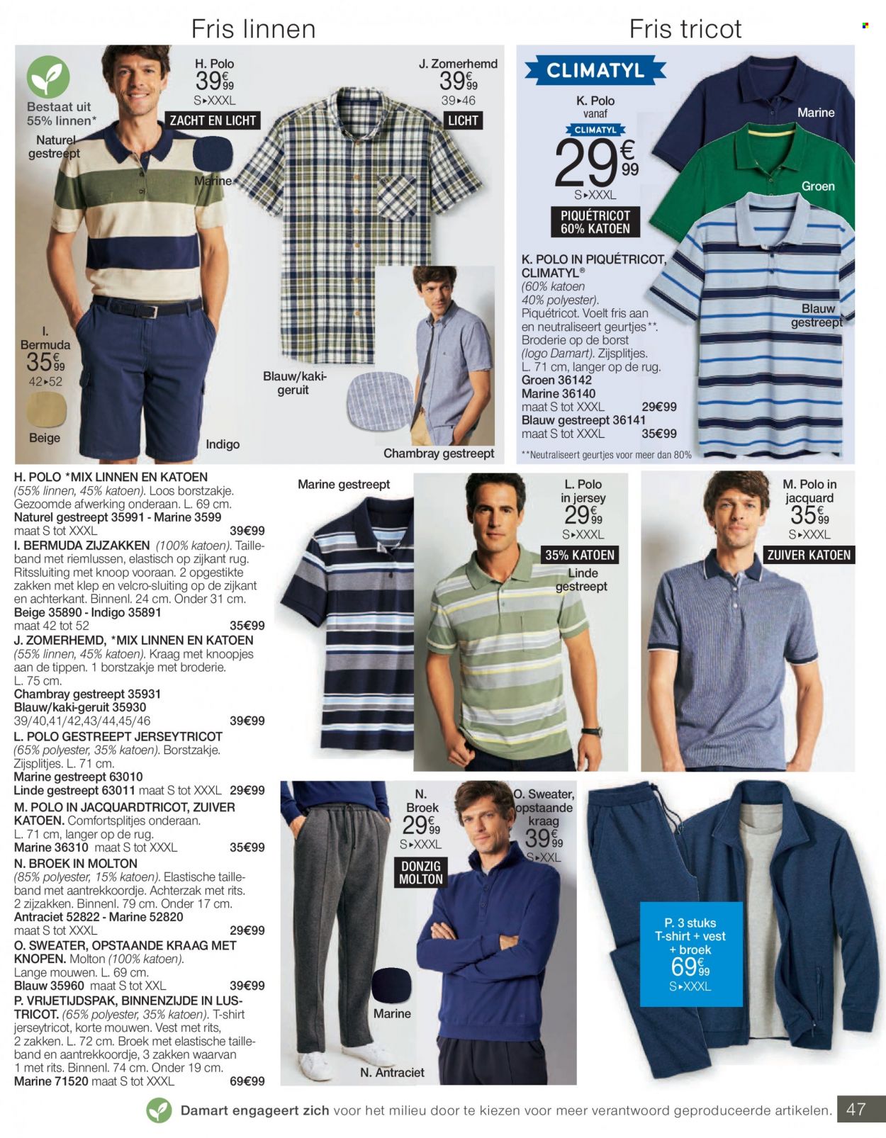 thumbnail - Damart-aanbieding -  producten in de aanbieding - broek, shirt, t-shirt, vest. Pagina 47.