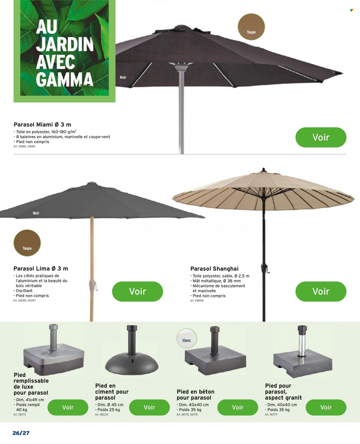 thumbnail - Gamma-aanbieding - 06/04/2022 - 21/06/2022 -  producten in de aanbieding - mat, parasol. Pagina 26.