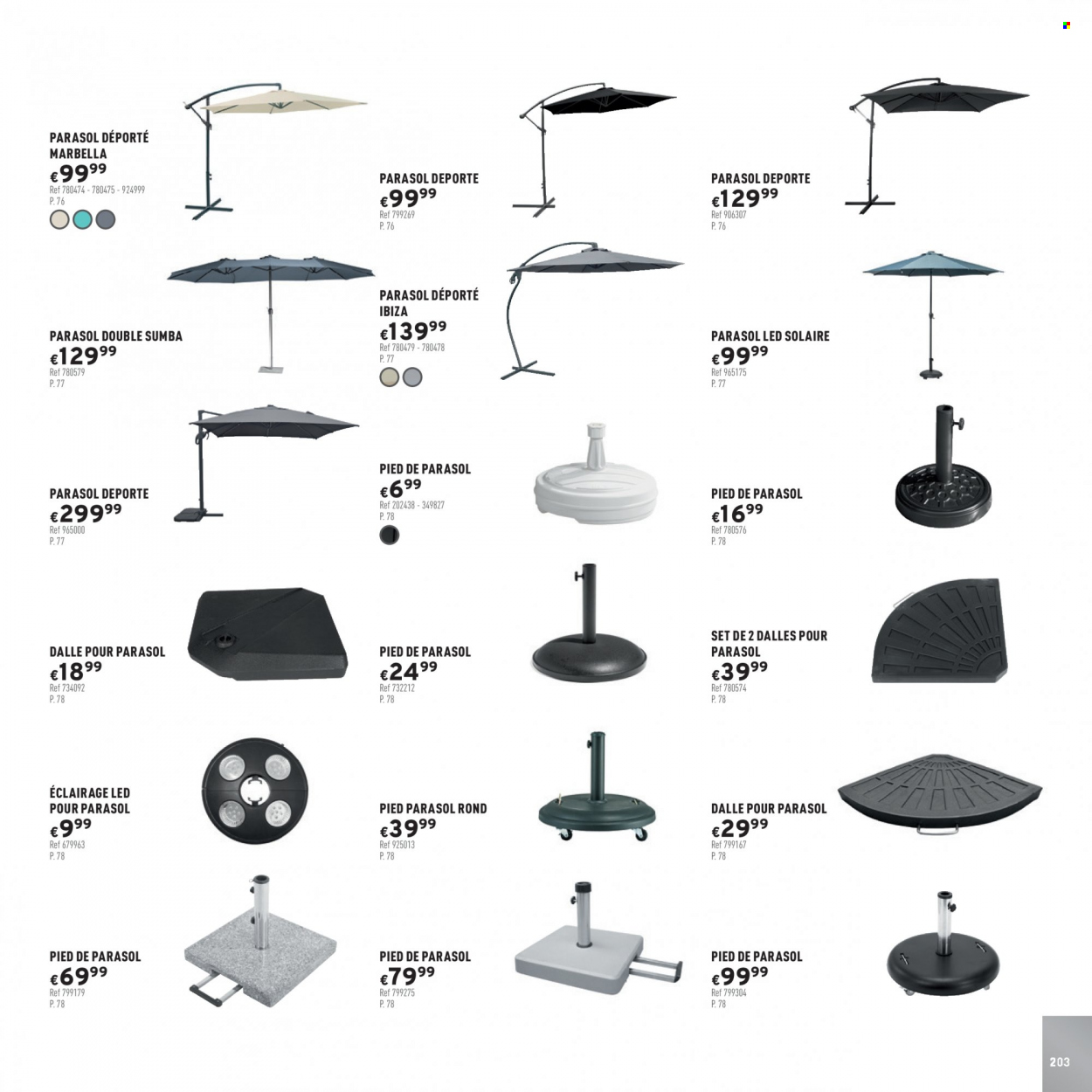 thumbnail - Trafic-aanbieding -  producten in de aanbieding - parasol. Pagina 203.