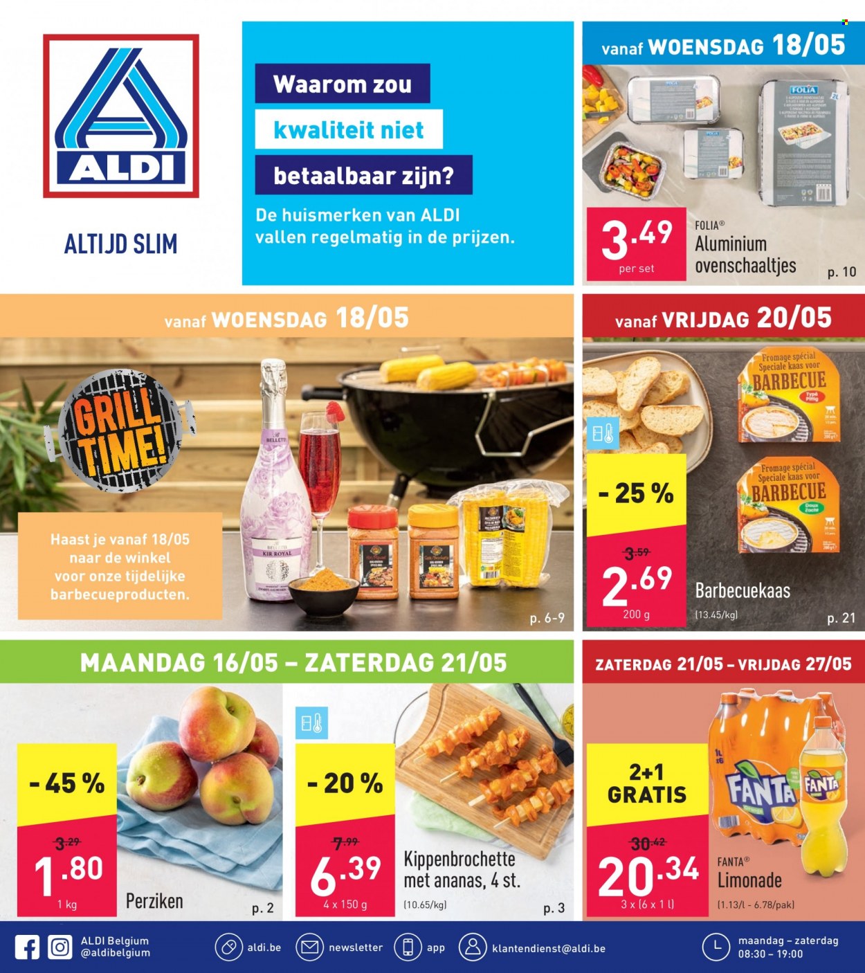 thumbnail - ALDI-aanbieding - 16/05/2022 - 21/05/2022 -  producten in de aanbieding - ananas, kaas, BBQ, Fanta. Pagina 1.