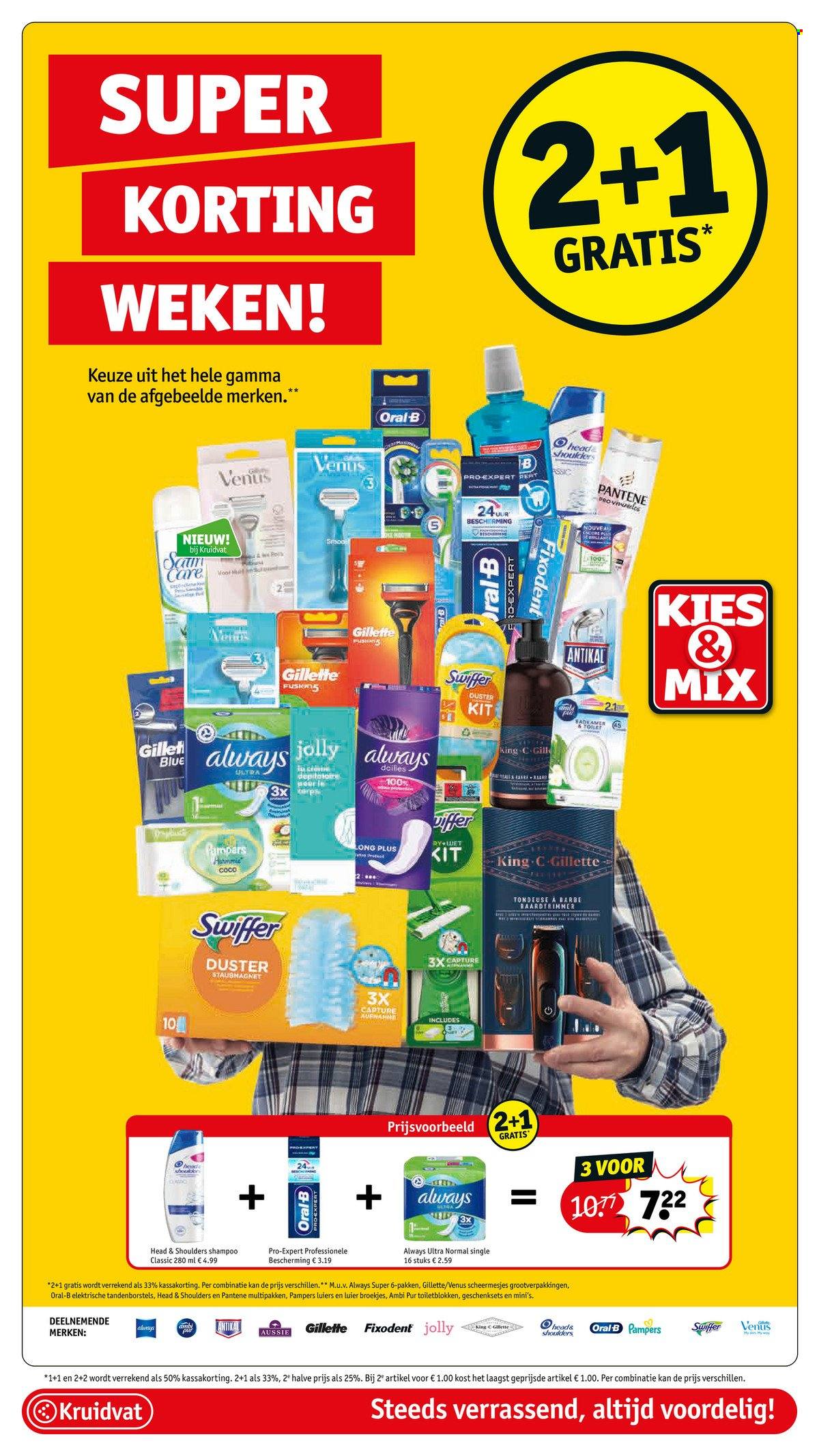 thumbnail - Catalogue Kruidvat - 10/05/2022 - 22/05/2022 - Produits soldés - Pampers, shampooing, Aussie, Oral-b, Always, Pantene, Ambi Pur, gilet, Head & Shoulders, Gillette. Page 2.