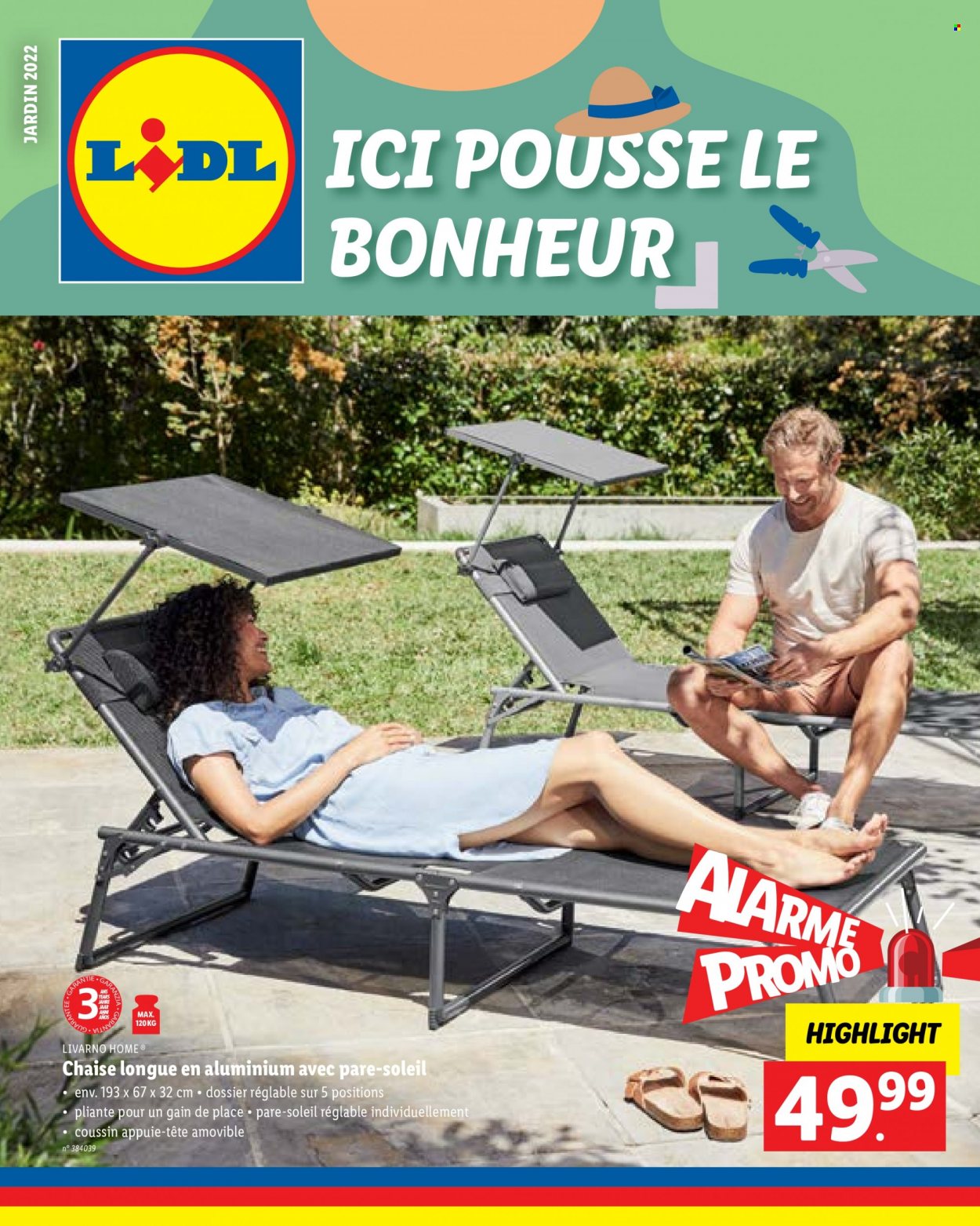 thumbnail - Catalogue Lidl - Produits soldés - chaise, coussin, chaise longue. Page 1.