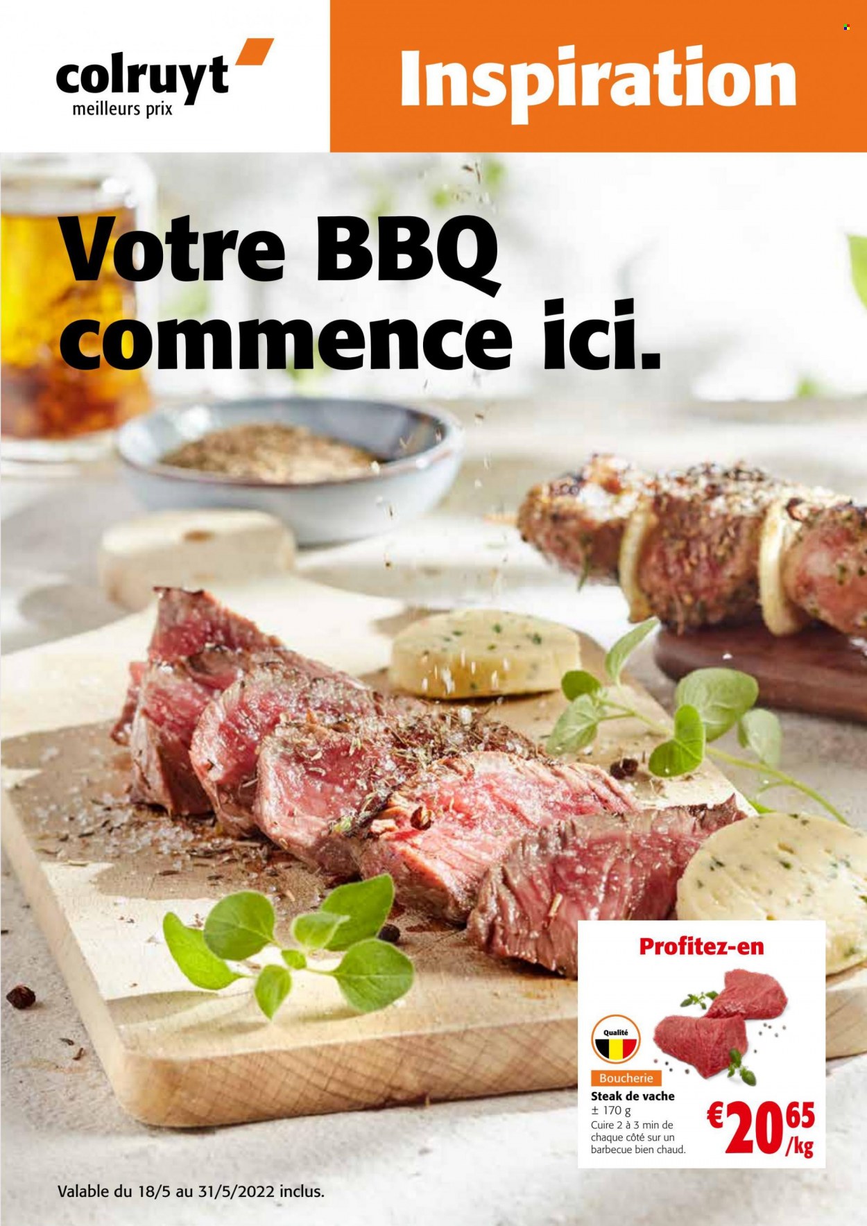 thumbnail - Colruyt-aanbieding - 18/05/2022 - 31/05/2022 -  producten in de aanbieding - steak, BBQ. Pagina 1.