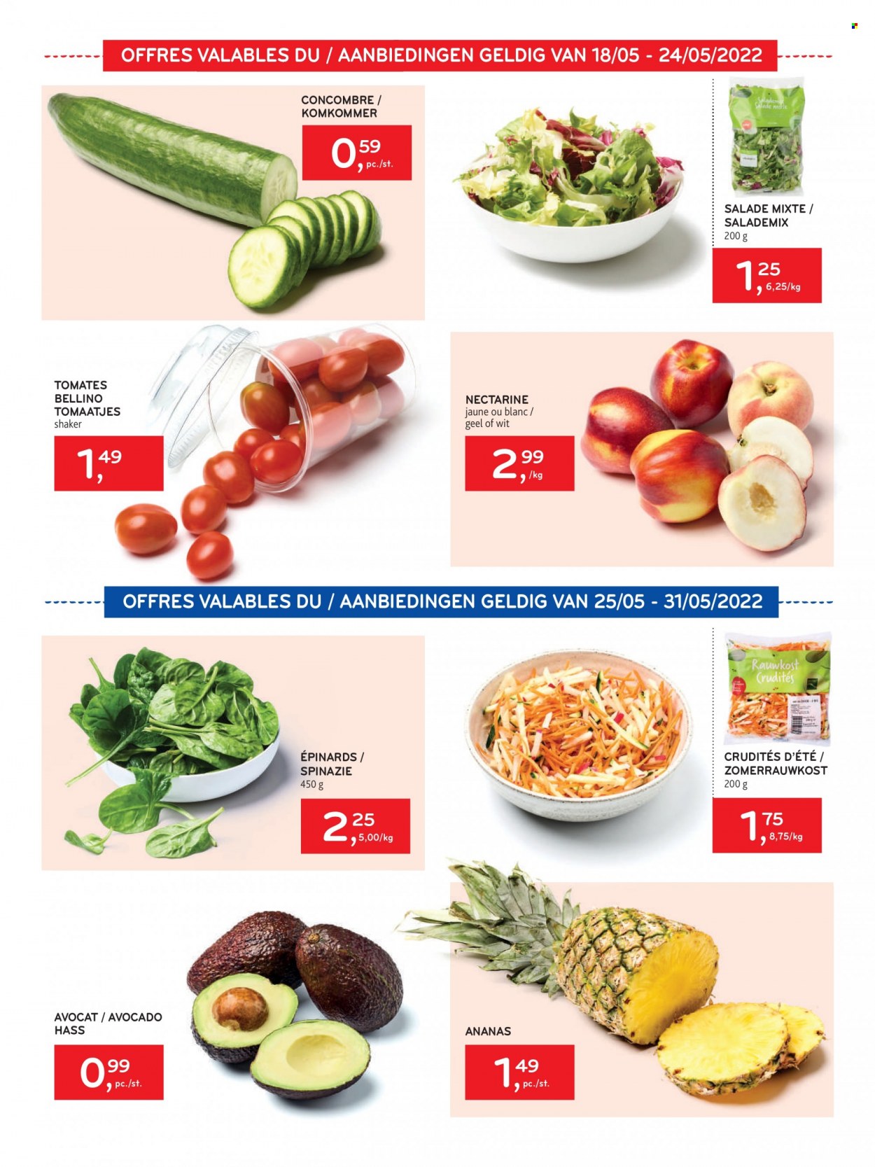 thumbnail - Catalogue Alvo - 18/05/2022 - 31/05/2022 - Produits soldés - tomates, salade, concombre, épinard, avocat, ananas, nectarine. Page 6.