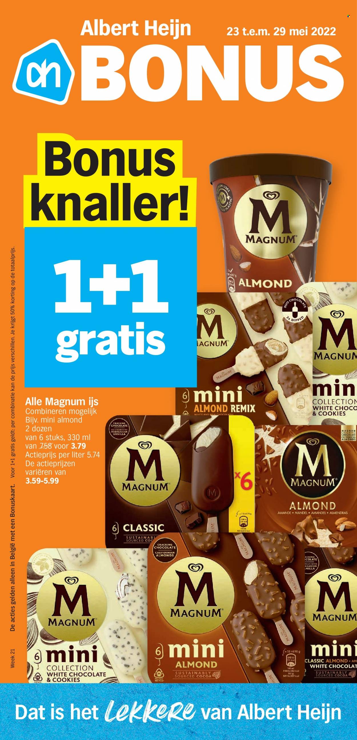 thumbnail - Albert Heijn-aanbieding - 23/05/2022 - 29/05/2022 -  producten in de aanbieding - Magnum, cookies. Pagina 1.