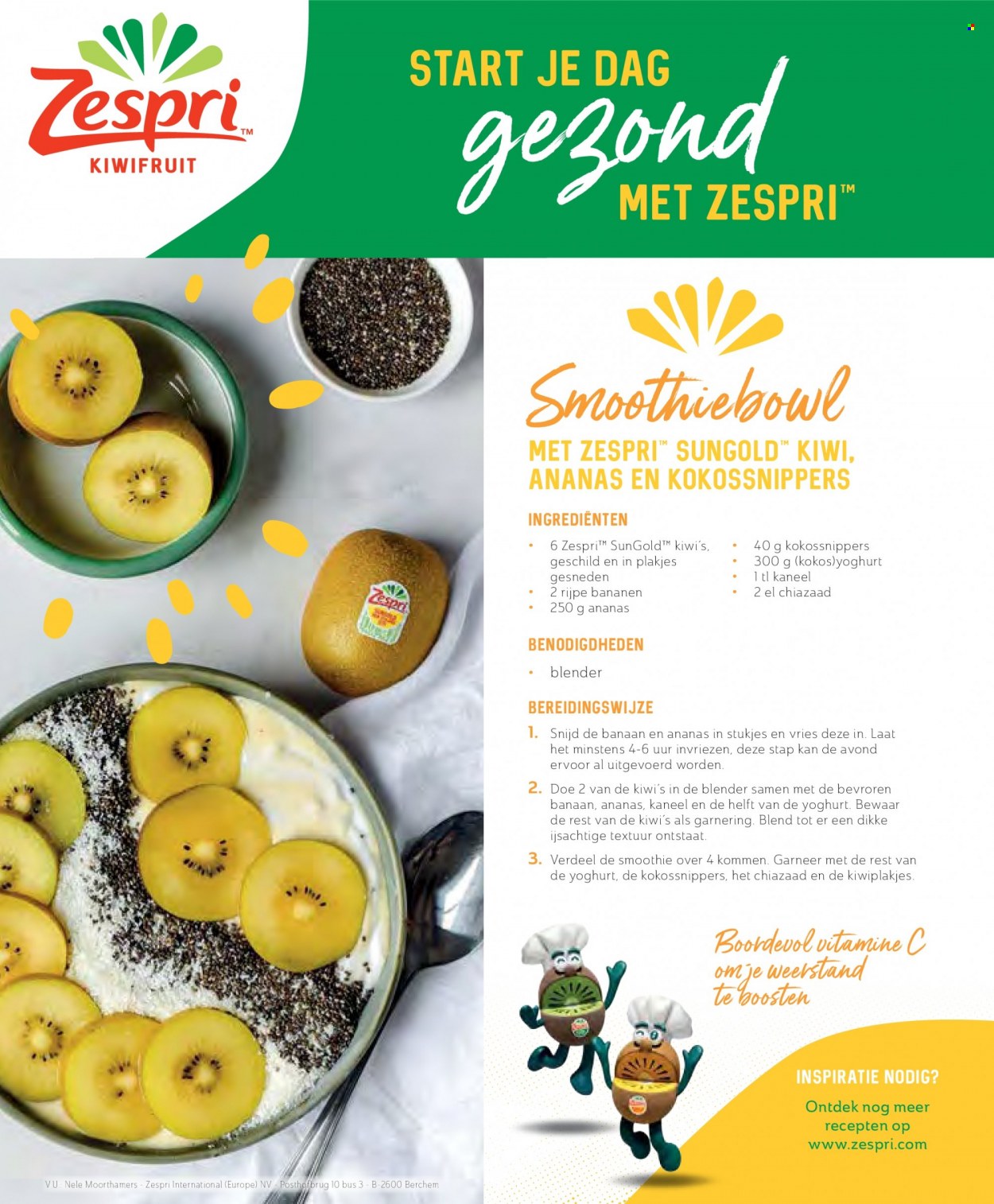 thumbnail - Carrefour-aanbieding - 24/05/2022 - 29/06/2022 -  producten in de aanbieding - banaan, kiwi, ananas, yoghurt, kaneel, smoothie, blender, vitamine. Pagina 15.