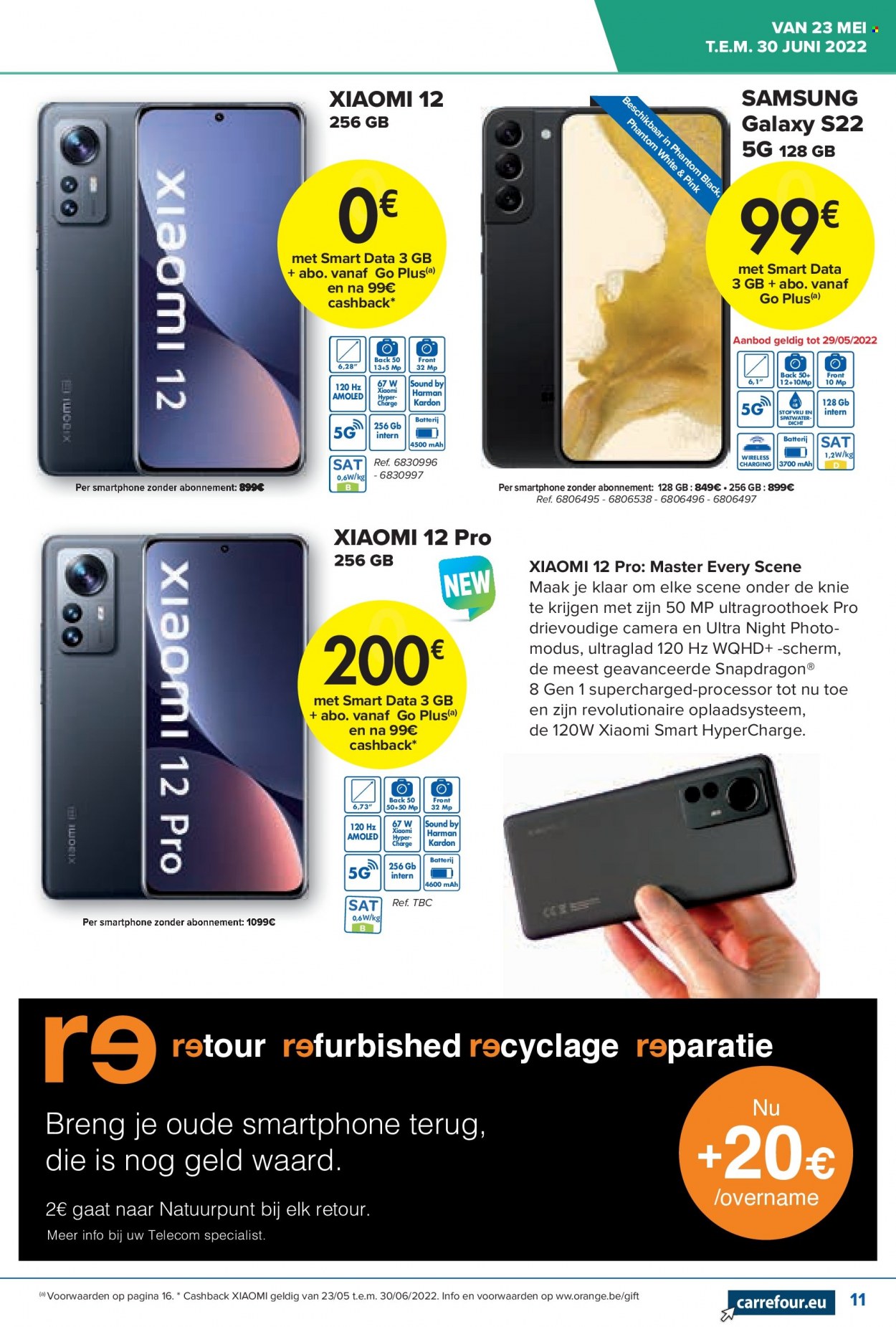 thumbnail - Carrefour hypermarkt-aanbieding - 23/05/2022 - 30/06/2022 -  producten in de aanbieding - Samsung, smartphone, camera. Pagina 11.