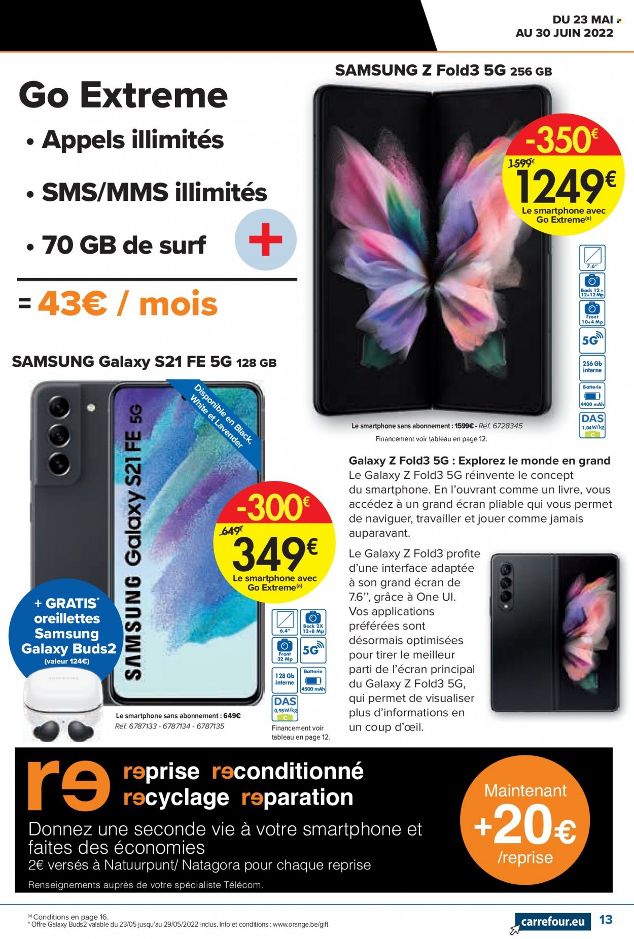 thumbnail - Catalogue Carrefour hypermarkt - 23/05/2022 - 30/06/2022 - Produits soldés - livre, Samsung. Page 13.