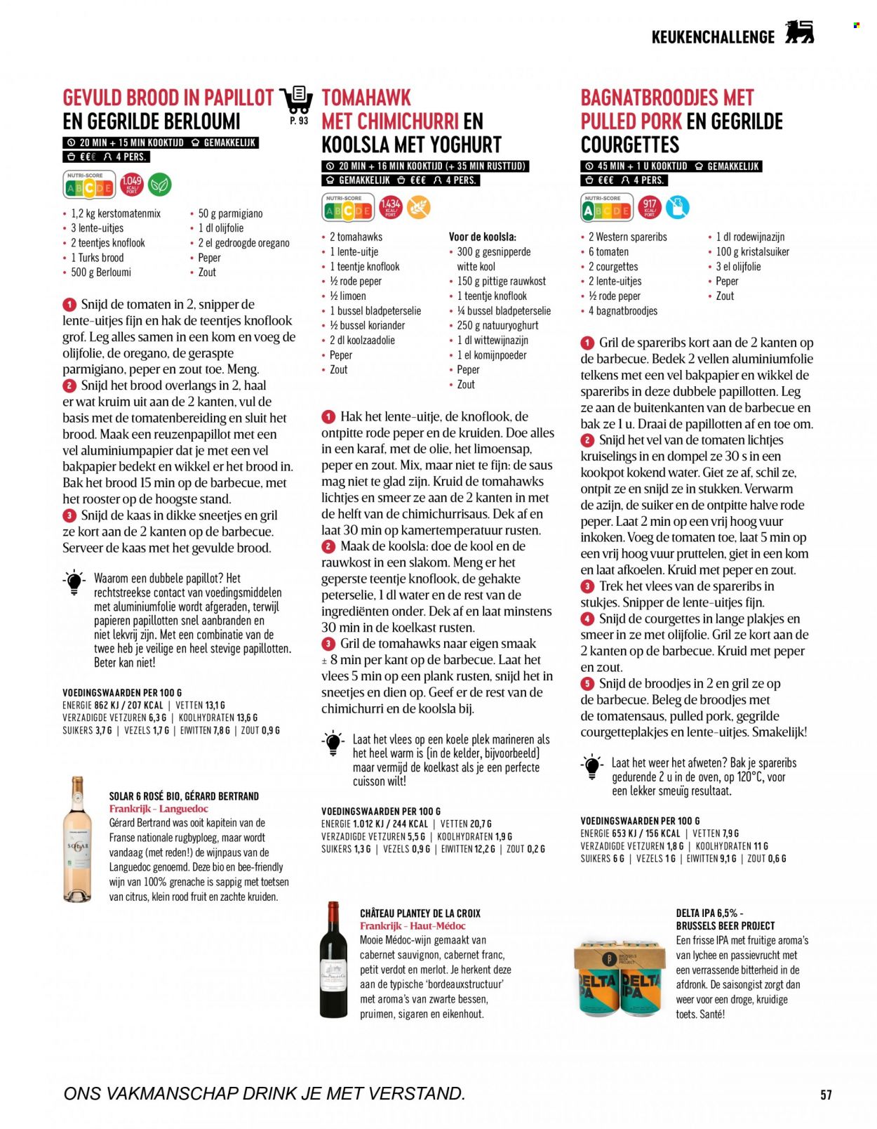 thumbnail - Catalogue Delhaize - Produits soldés - parmesan, vin blanc, vin rouge, vin, alcool, Cabernet Sauvignon. Page 57.