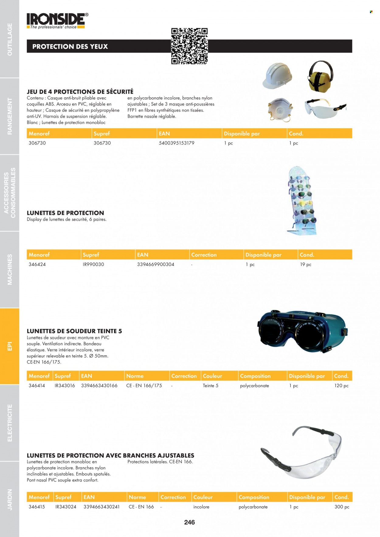 thumbnail - Catalogue HandyHome - 01/01/2022 - 31/12/2022 - Produits soldés - verre, casque, masque, lunettes, lunettes de protection. Page 246.