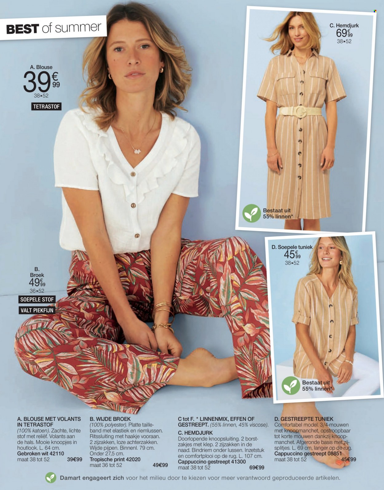 thumbnail - Damart-aanbieding -  producten in de aanbieding - wijde broek, broek, blouse, tuniek, shirt, t-shirt, tas. Pagina 6.