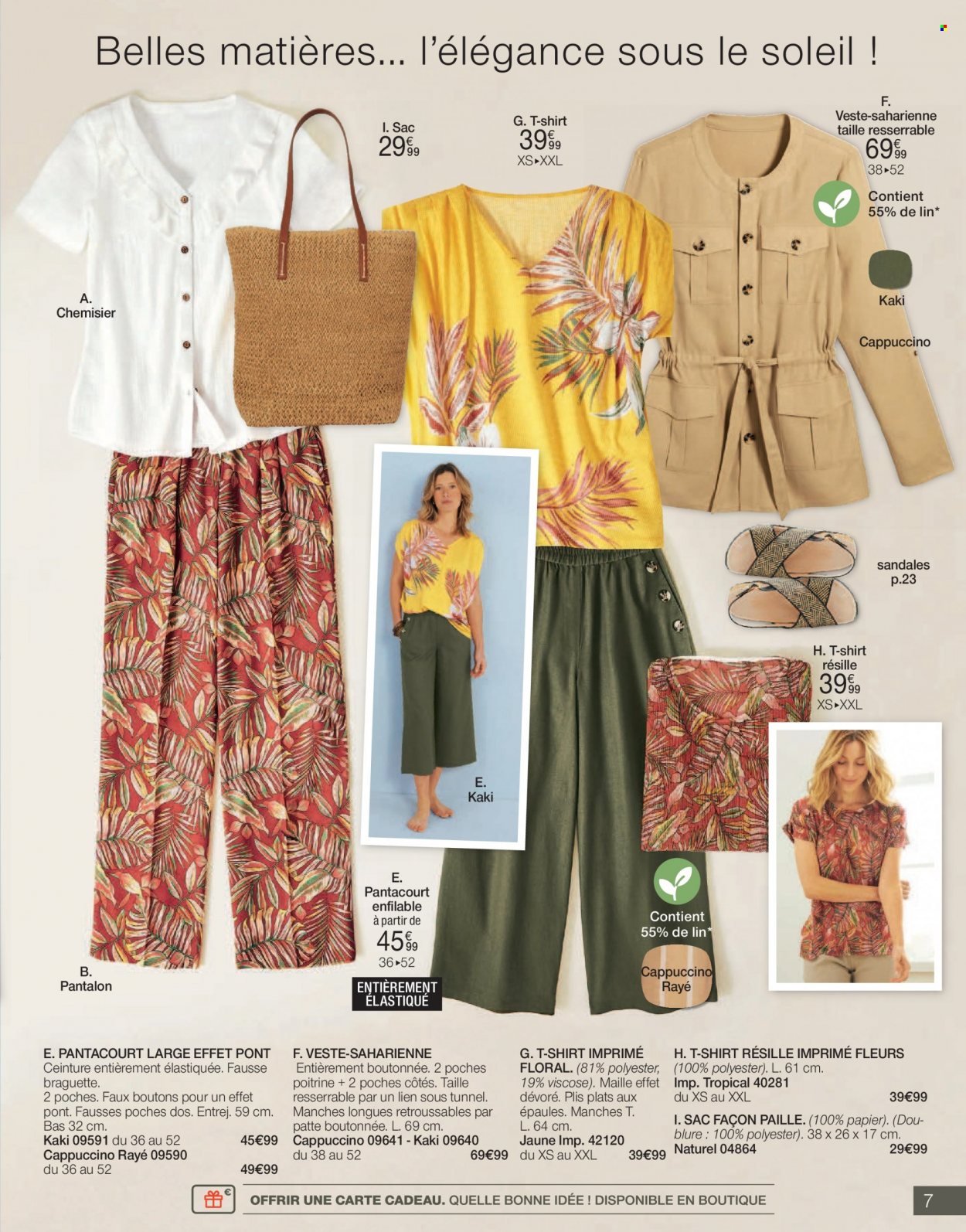 thumbnail - Catalogue Damart - Produits soldés - sandales, veste, pantalon, pantacourt, robe, chemise, chemisier, t-shirt, sac, ceinture. Page 7.