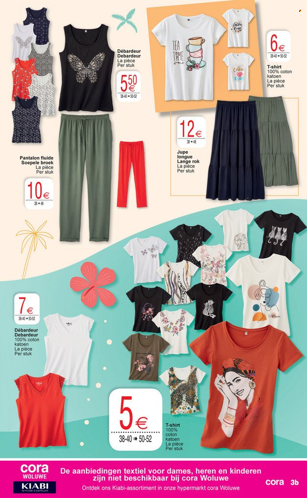 thumbnail - Cora-aanbieding - 14/06/2022 - 27/06/2022 -  producten in de aanbieding - broek, pantalon, rok, shirt, t-shirt. Pagina 3.