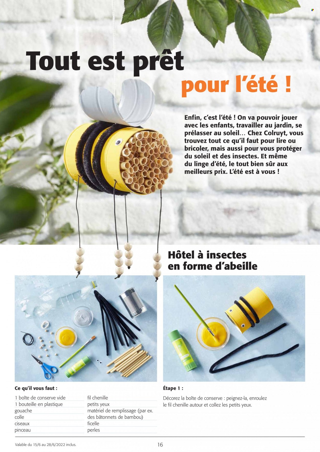 thumbnail - Catalogue Colruyt - 15/06/2022 - 28/06/2022 - Produits soldés - pinceau, hôtel à insectes. Page 1.