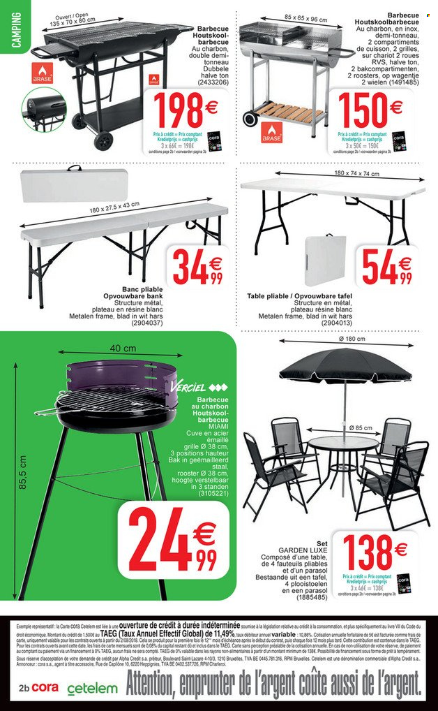 thumbnail - Catalogue Cora - 21/06/2022 - 04/07/2022 - Produits soldés - banc, parasol, barbecue. Page 2.