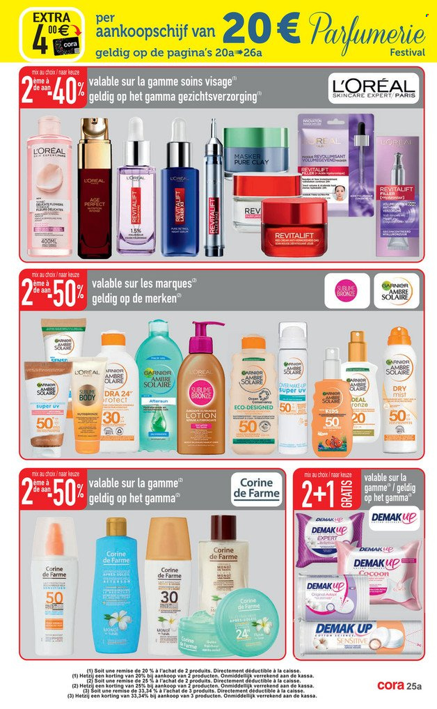 thumbnail - Cora-aanbieding - 21/06/2022 - 27/06/2022 -  producten in de aanbieding - L’oréal, Garnier, make-up, Gamma. Pagina 25.