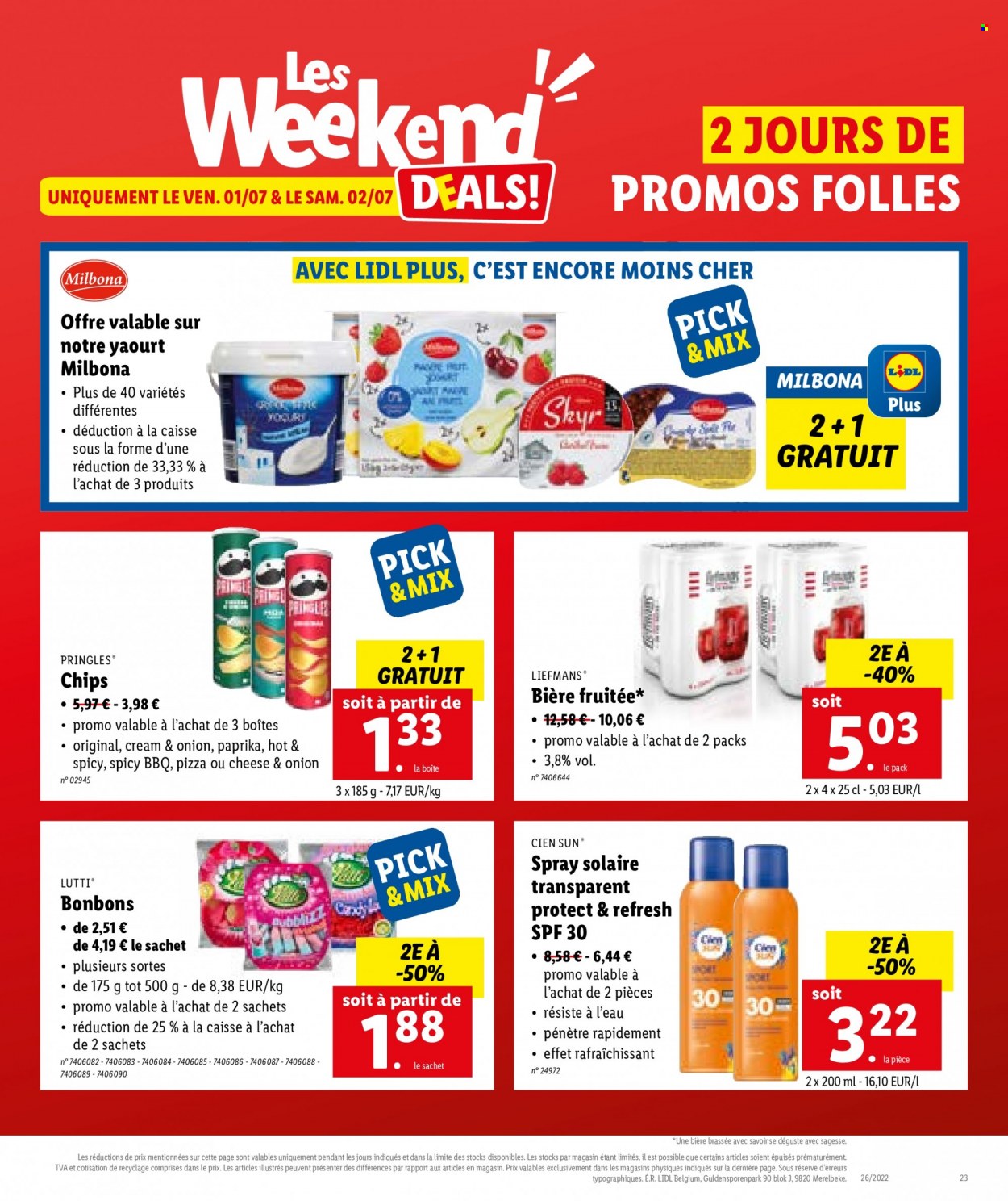 thumbnail - Catalogue Lidl - 27/06/2022 - 02/07/2022 - Produits soldés - yaourt, bonbons, Lutti, chips, Pringles. Page 25.