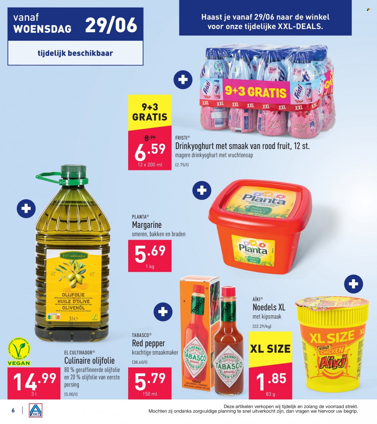 thumbnail - Catalogue ALDI - 27/06/2022 - 02/07/2022 - Produits soldés - margarine, huile, huile d'olive. Page 6.