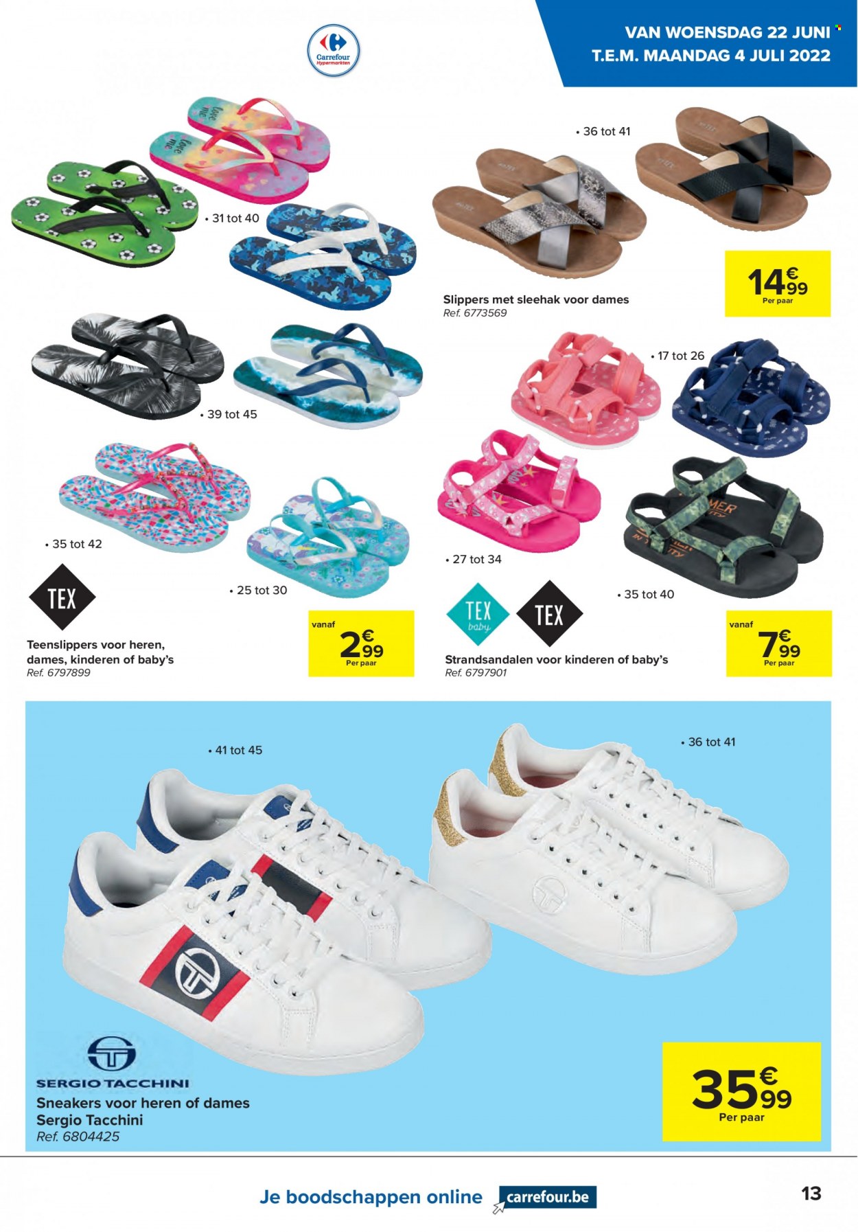 thumbnail - Catalogue Carrefour hypermarkt - 22/06/2022 - 04/07/2022 - Produits soldés - Sneakers, Sergio Tacchini. Page 13.