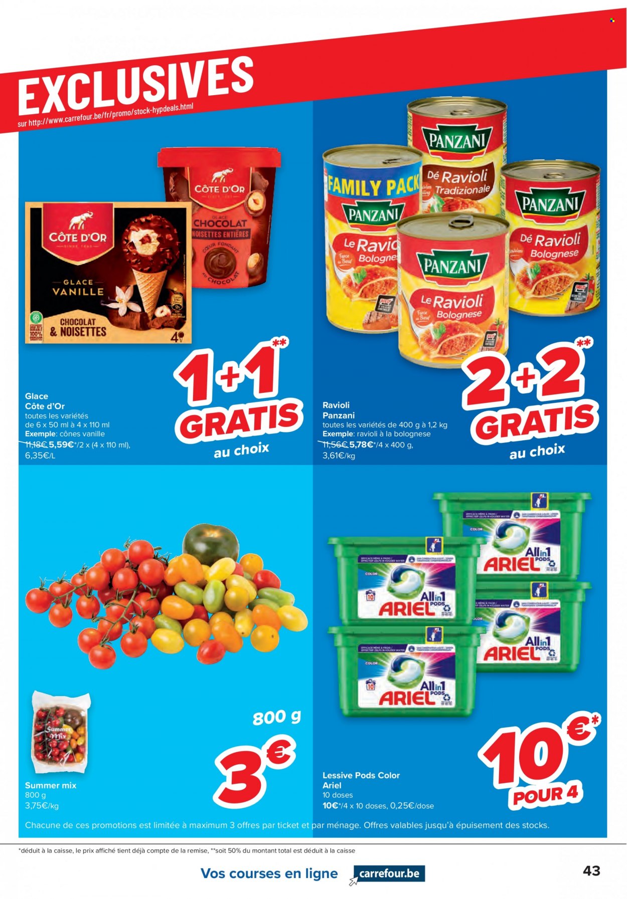 thumbnail - Carrefour-aanbieding - 22/06/2022 - 27/06/2022 -  producten in de aanbieding - ravioli, panzani, Ariel. Pagina 3.
