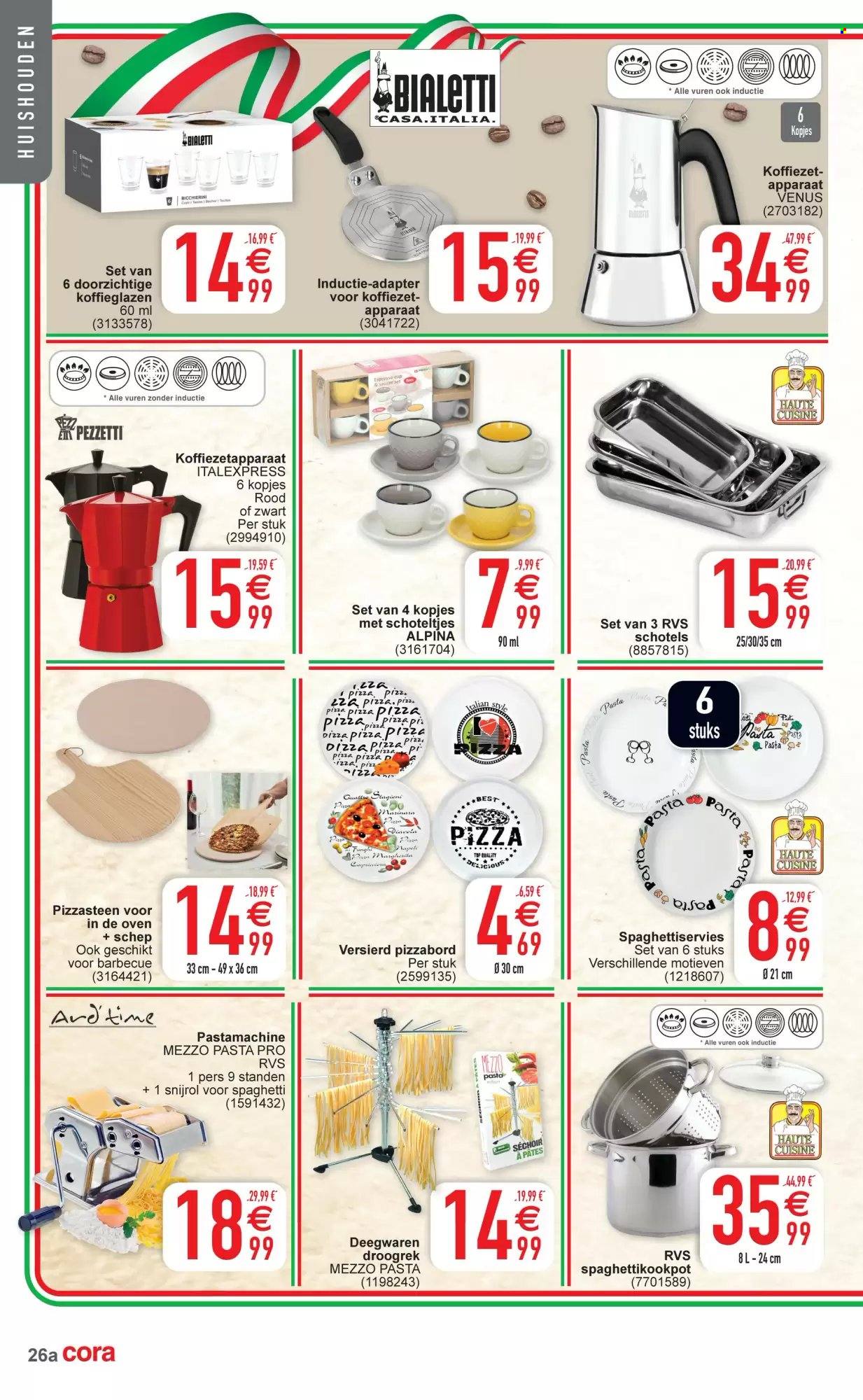 thumbnail - Cora-aanbieding - 28/06/2022 - 04/07/2022 -  producten in de aanbieding - pizza, pasta, spaghetti, BBQ, Venus, droogrek, pan, koffiemachine, top. Pagina 14.