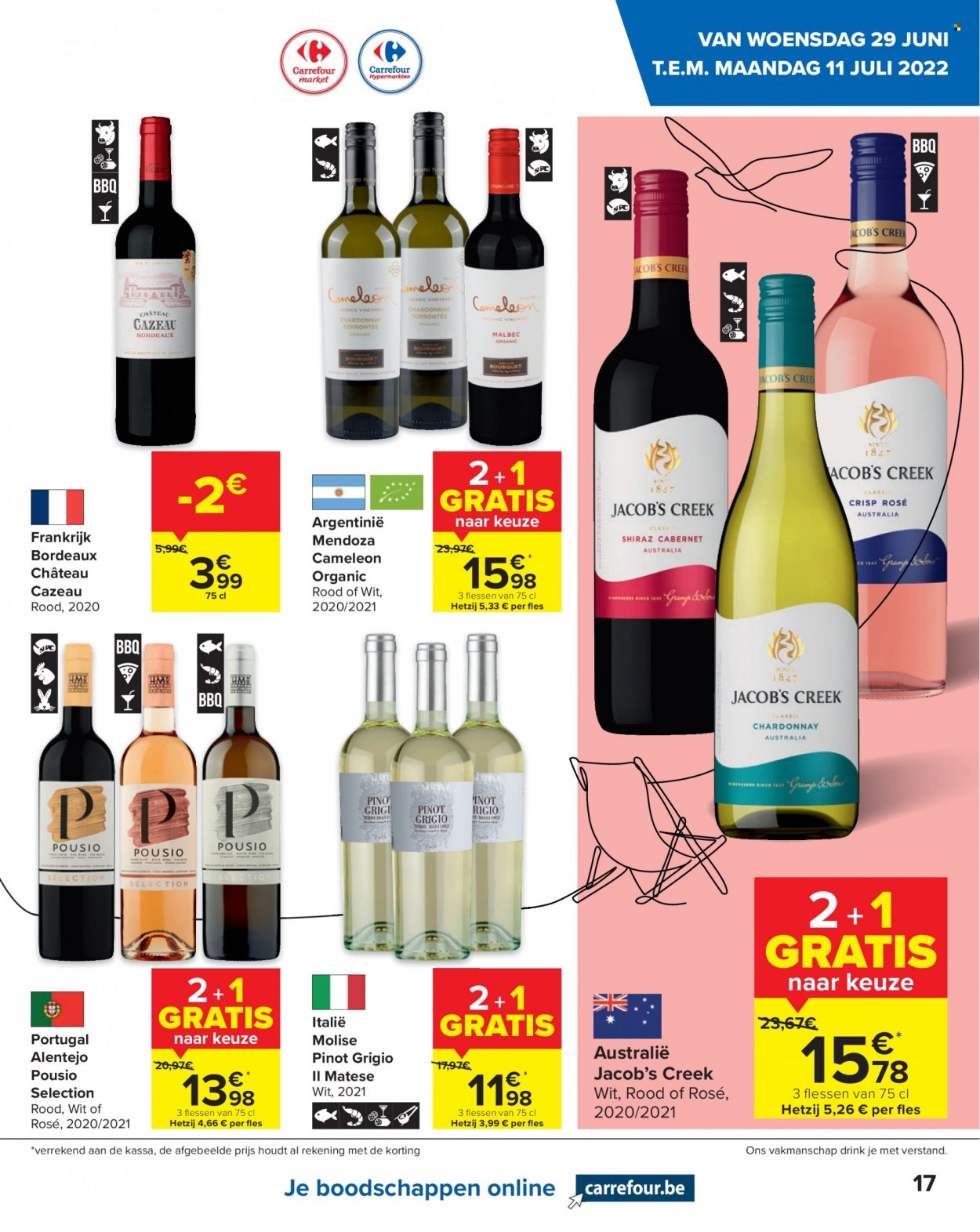 thumbnail - Catalogue Carrefour - 29/06/2022 - 04/07/2022 - Produits soldés - Lion, vin rouge, Bordeaux. Page 17.