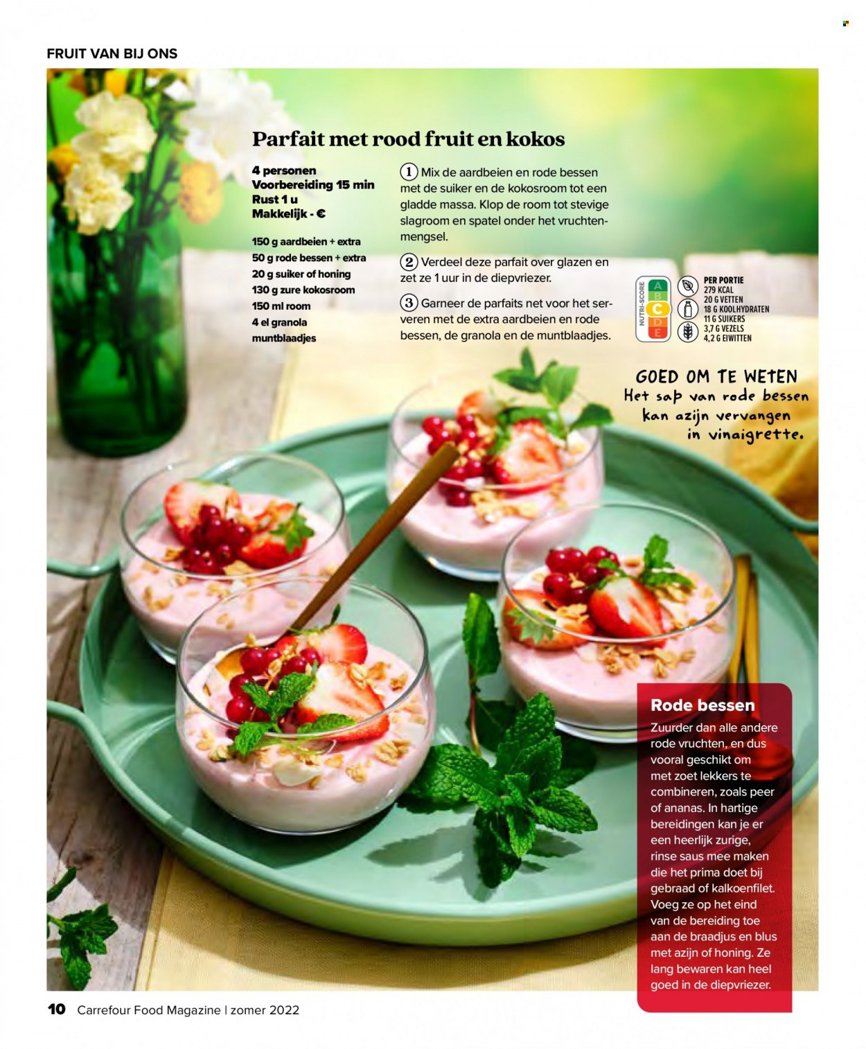 thumbnail - Carrefour-aanbieding - 29/06/2022 - 17/08/2022 -  producten in de aanbieding - peer, rode vruchten, ananas, kalkoenfilet, vinaigrette, granola, glazen. Pagina 10.