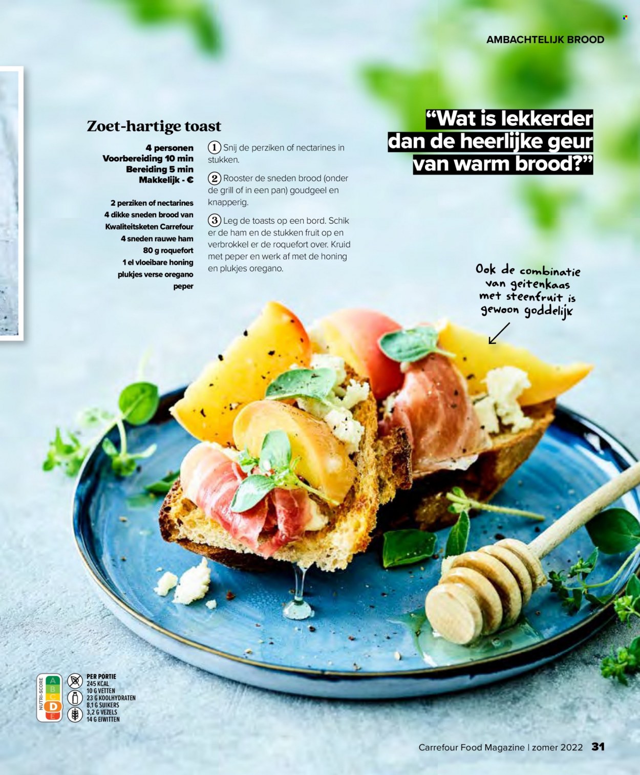 thumbnail - Carrefour-aanbieding - 29/06/2022 - 17/08/2022 -  producten in de aanbieding - brood, ham, roquefort, oregano, grill. Pagina 31.