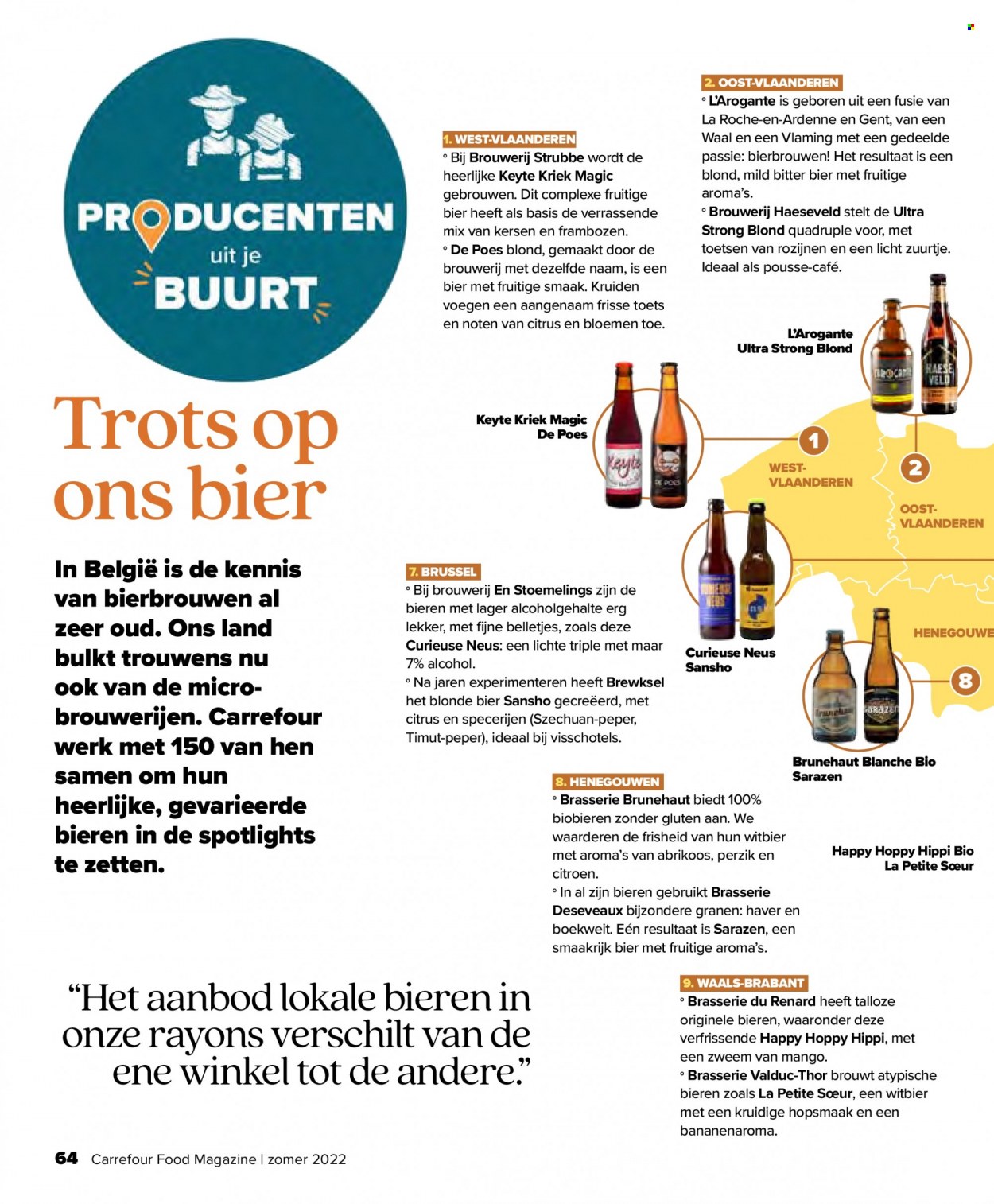 thumbnail - Carrefour-aanbieding - 29/06/2022 - 17/08/2022 -  producten in de aanbieding - bier, kersen, frambozen, mango, rozijnen. Pagina 64.