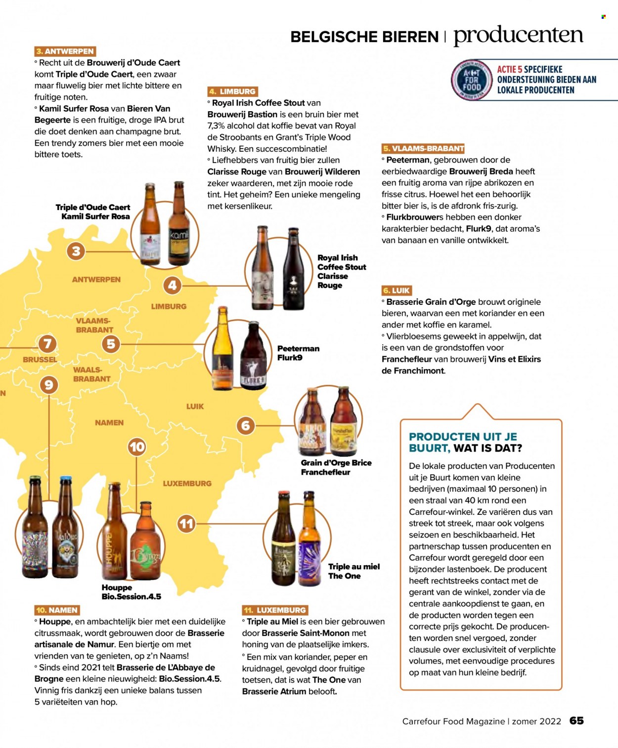 thumbnail - Carrefour-aanbieding - 29/06/2022 - 17/08/2022 -  producten in de aanbieding - The One, bier, IPA, banaan, abrikozen, kruidnagel, kruidnagels, koffie, champagne, Grant‘s, whisky. Pagina 65.