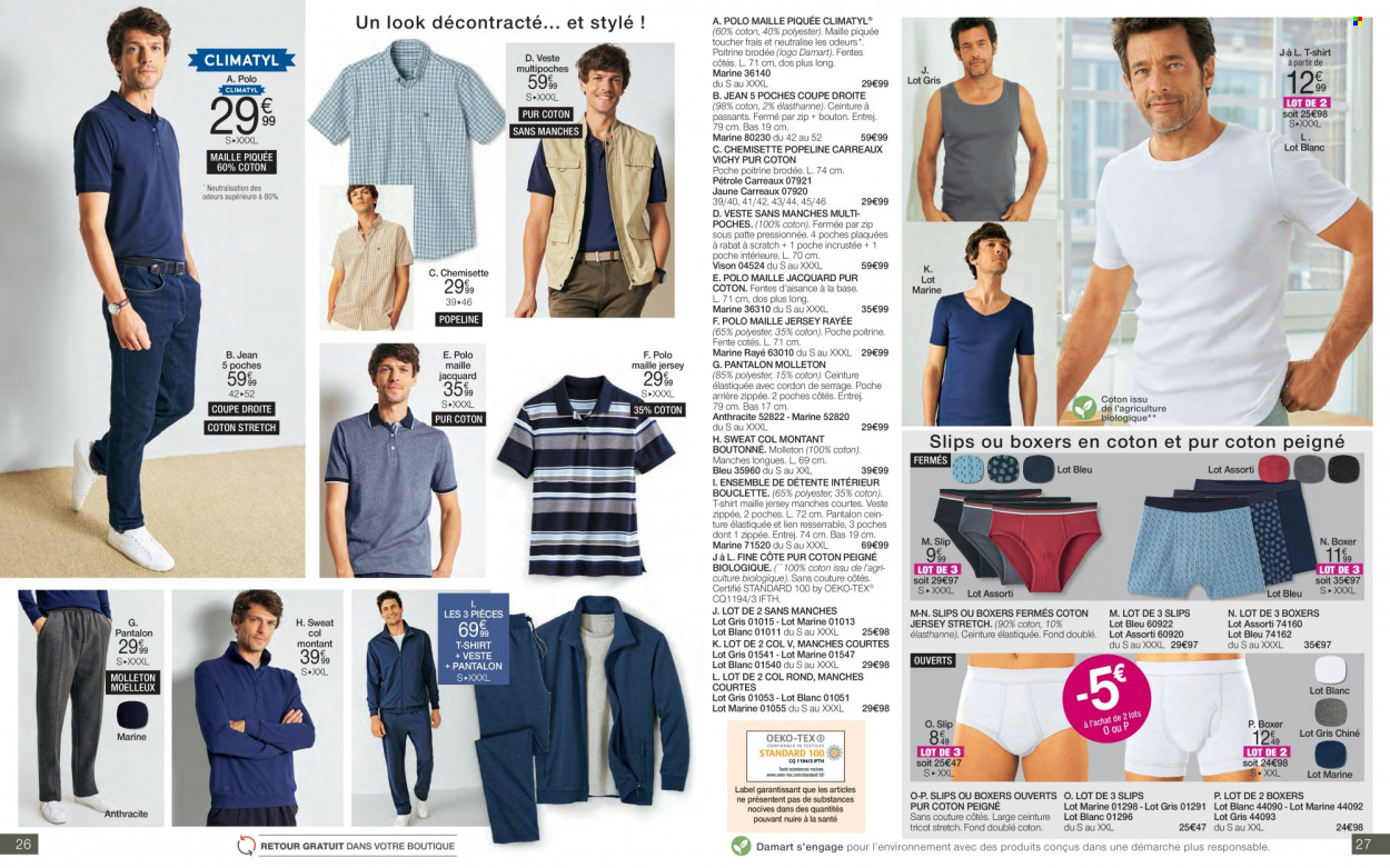 thumbnail - Catalogue Damart - Produits soldés - veste, pantalon, jeans, t-shirt, sweat-shirt, slip, boxers. Page 14.